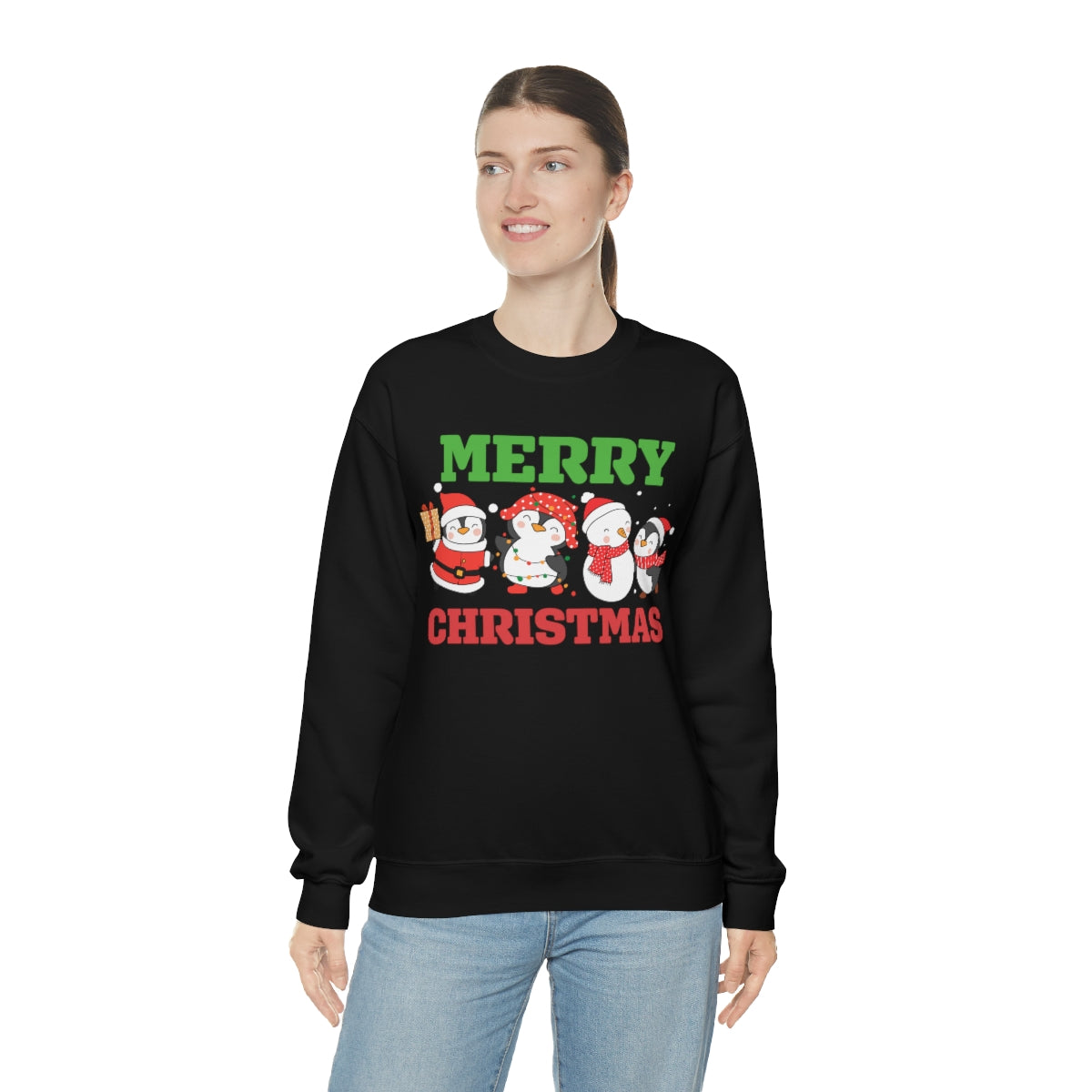 Merry Christmas Cute Penguins Xmas Holiday Sweatshirt