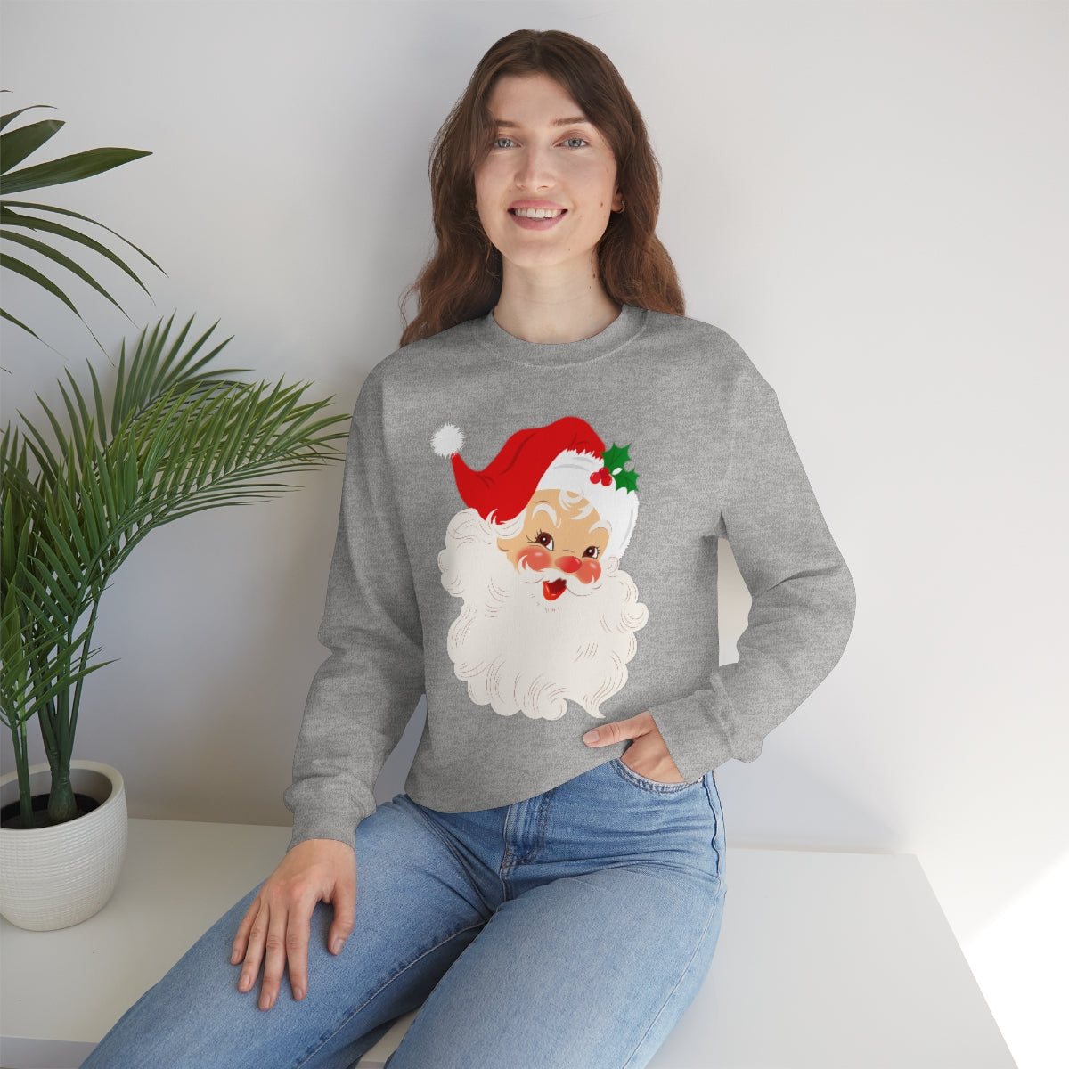 Cute Retro Vintage Classic Santa Kris Kringle Christmas Sweatshirt