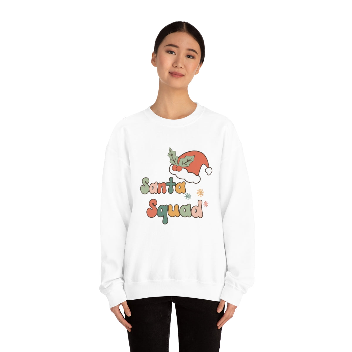 Santa Squad Groovy Retro Style Christmas Sweatshirt