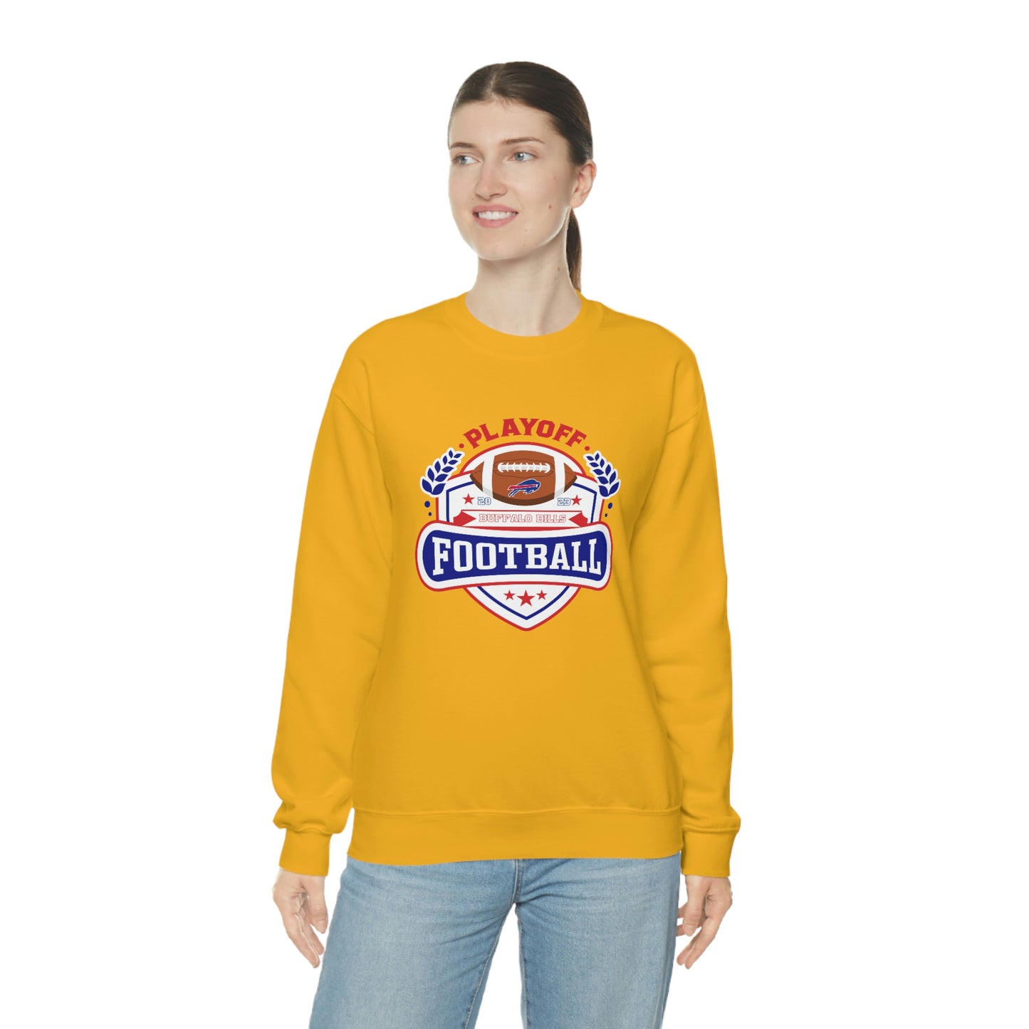 2023 Bufalo Football Playoffs Buffalo Bills Logo Crewneck Sweatshirt