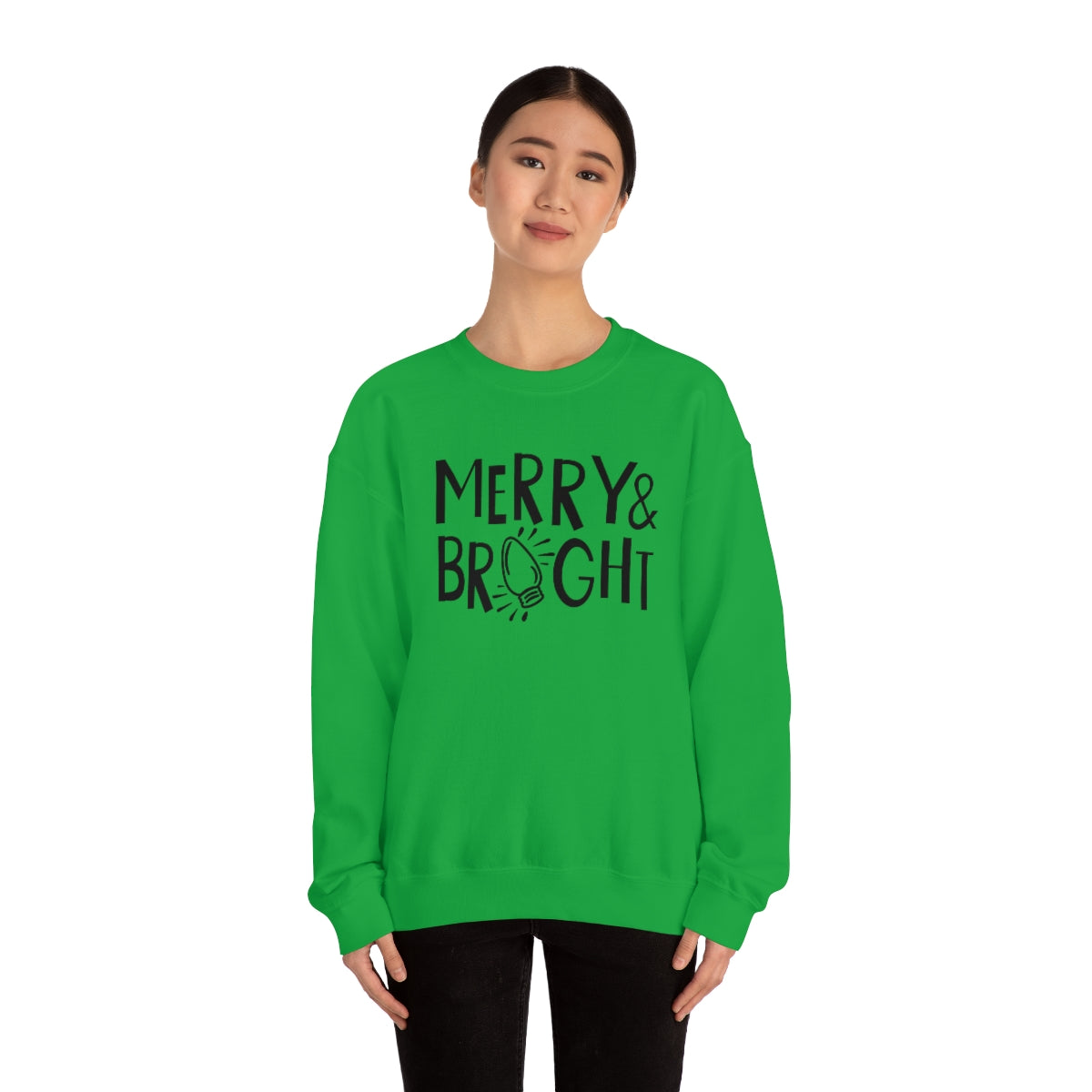 Merry & Bright Christmas Lights Xmas Holiday Sweatshirt