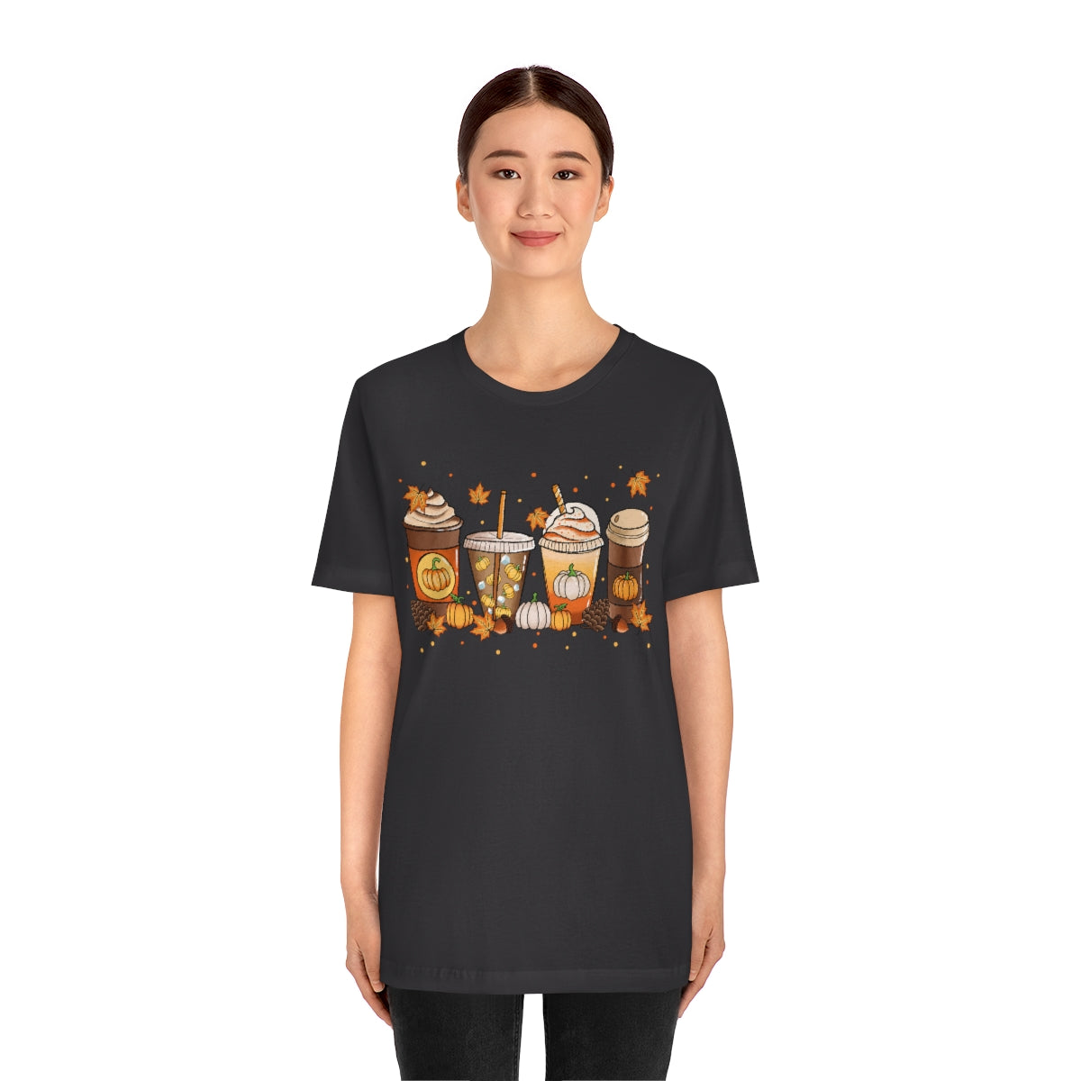 Fall Coffee Shirt Pumpkin Spice Coffee Design Short Sleeve Tshirt