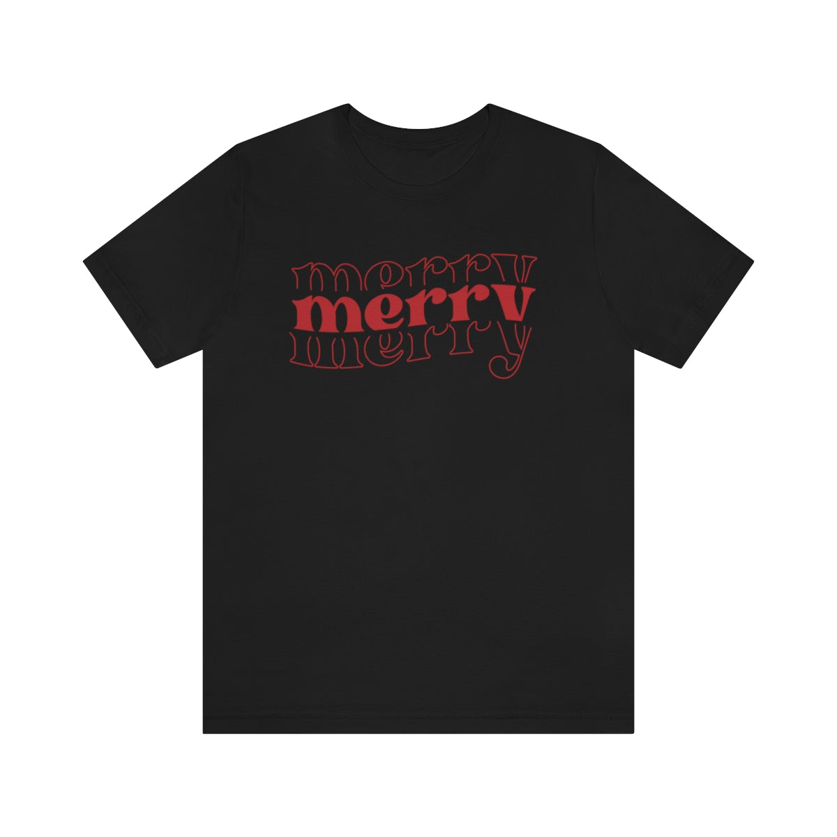 Merry Merry Merry Red Cute Christmas Holiday Tshirt