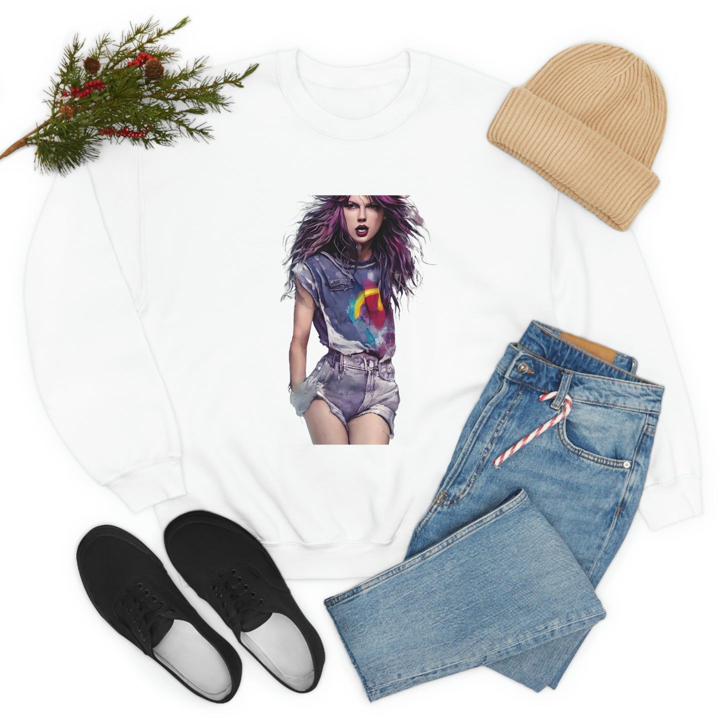 Punk Taylor Swift Rocking T Swift Taylor Swift Merch Fan Swifty Gift Crewneck Sweatshirt