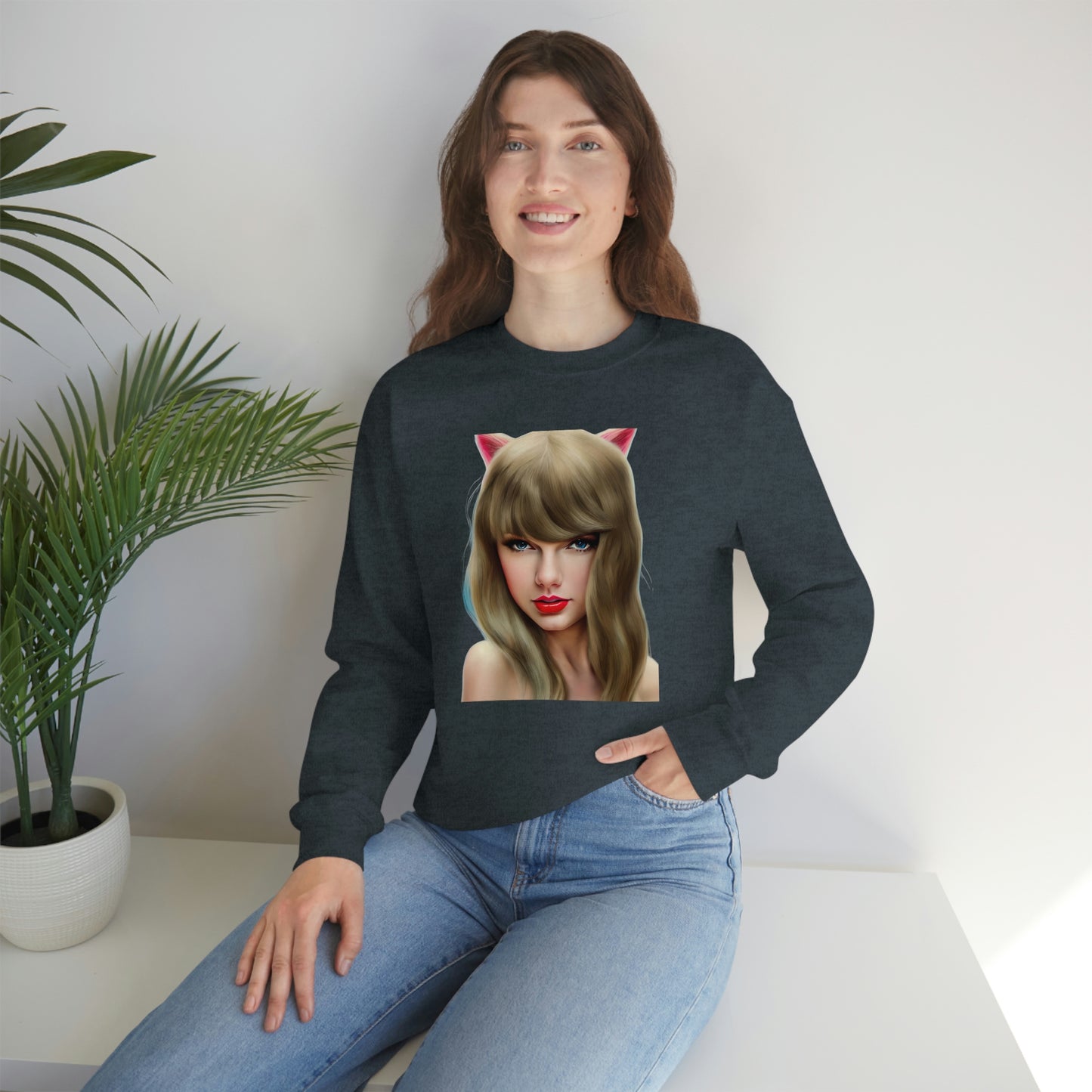 Taylor Swift Cat Ears T Swift Taylor Swift Merch Fan Swifty Gift Crewneck Sweatshirt