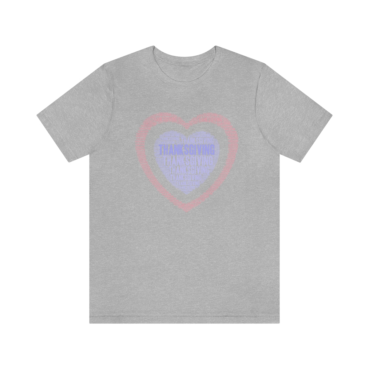 Cute Heart Thanksgiving Tshirt Design | Thanksgiving TShirt | Thanksgiving T-Shirt | Thanksgiving Teeshirt Design on Unisex Jersey Short Sleeve Tee