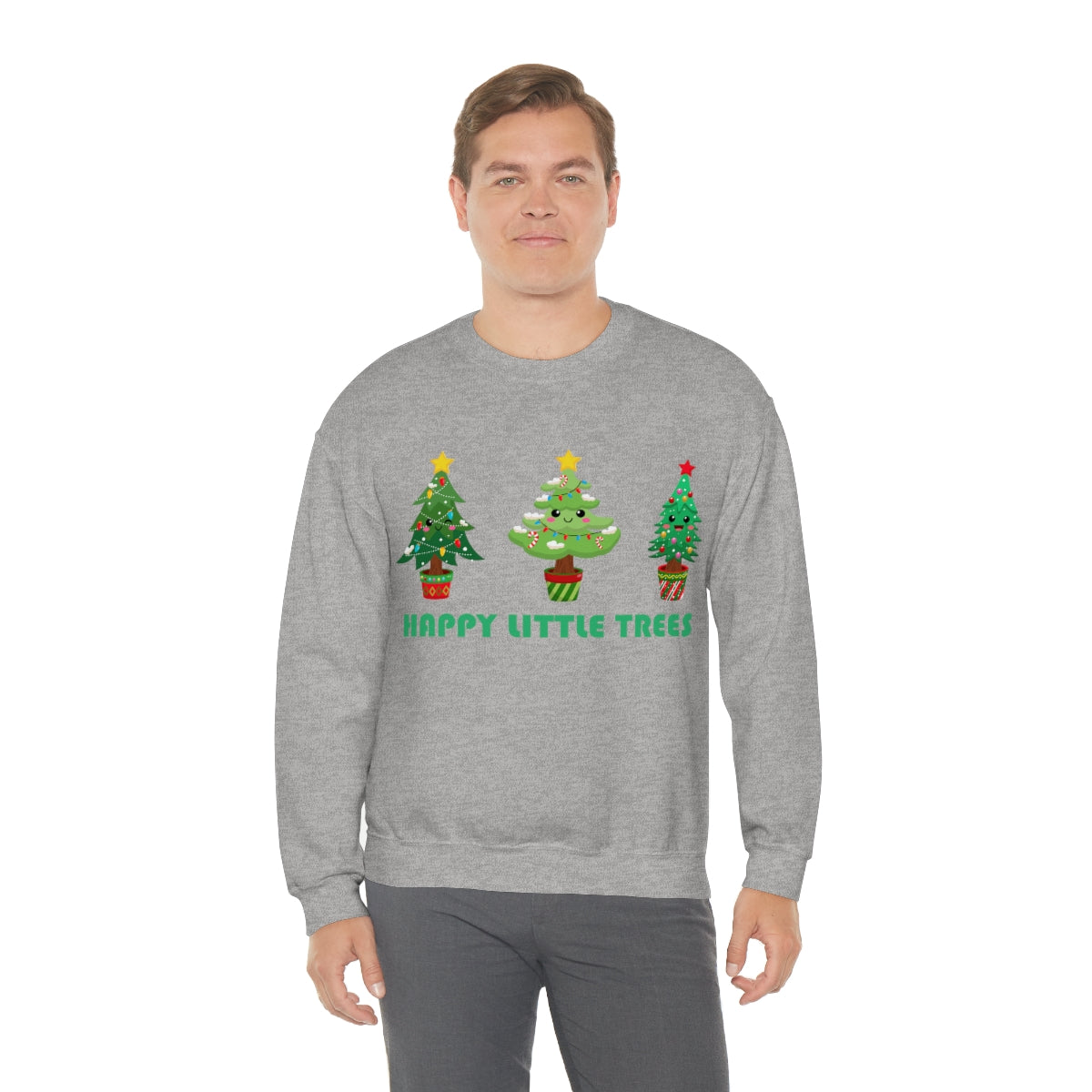 Cute Happy Little Christmas Xmas Trees Sweatshirt