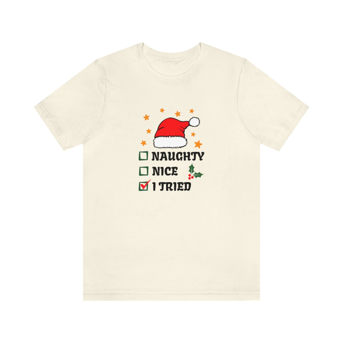 Naughty Nice I Tried Christmas Tshirt