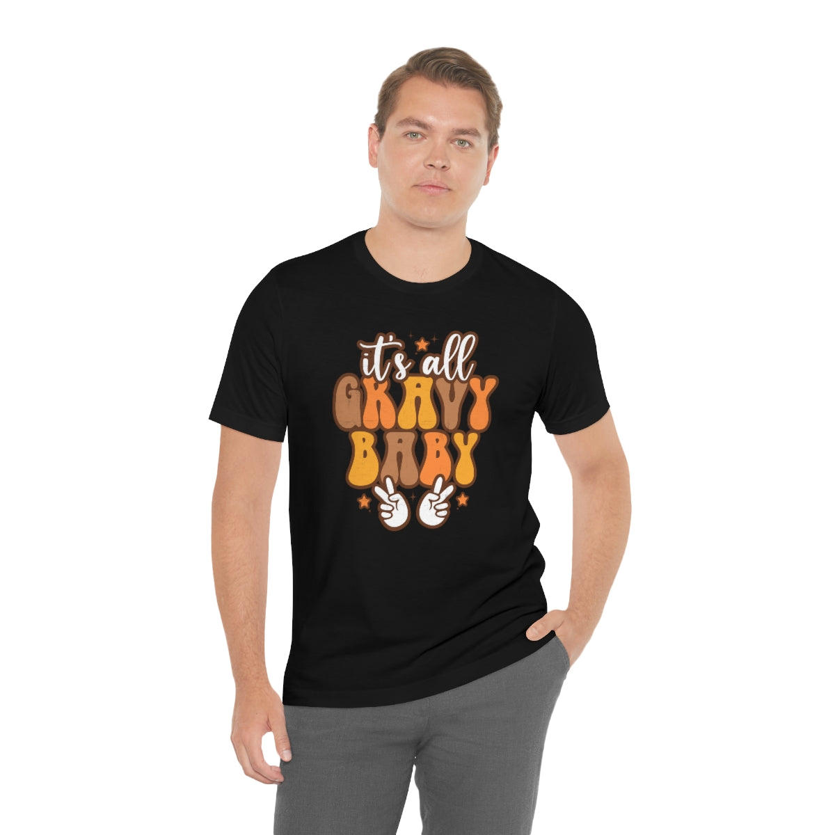 It's All Gravy Baby Thanksgiving Teeshirt on Unisex Jersey Short Sleeve Tee