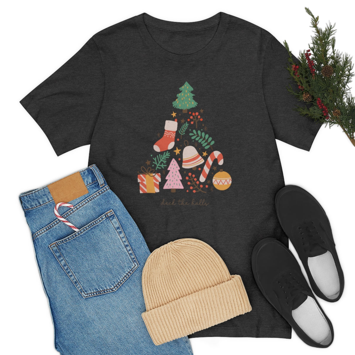 Deck the Halls Beautiful Christmas Tree Tshirt