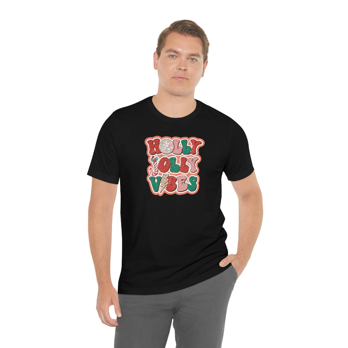 Retro Holly Jolly Vibes Christmas TShirt