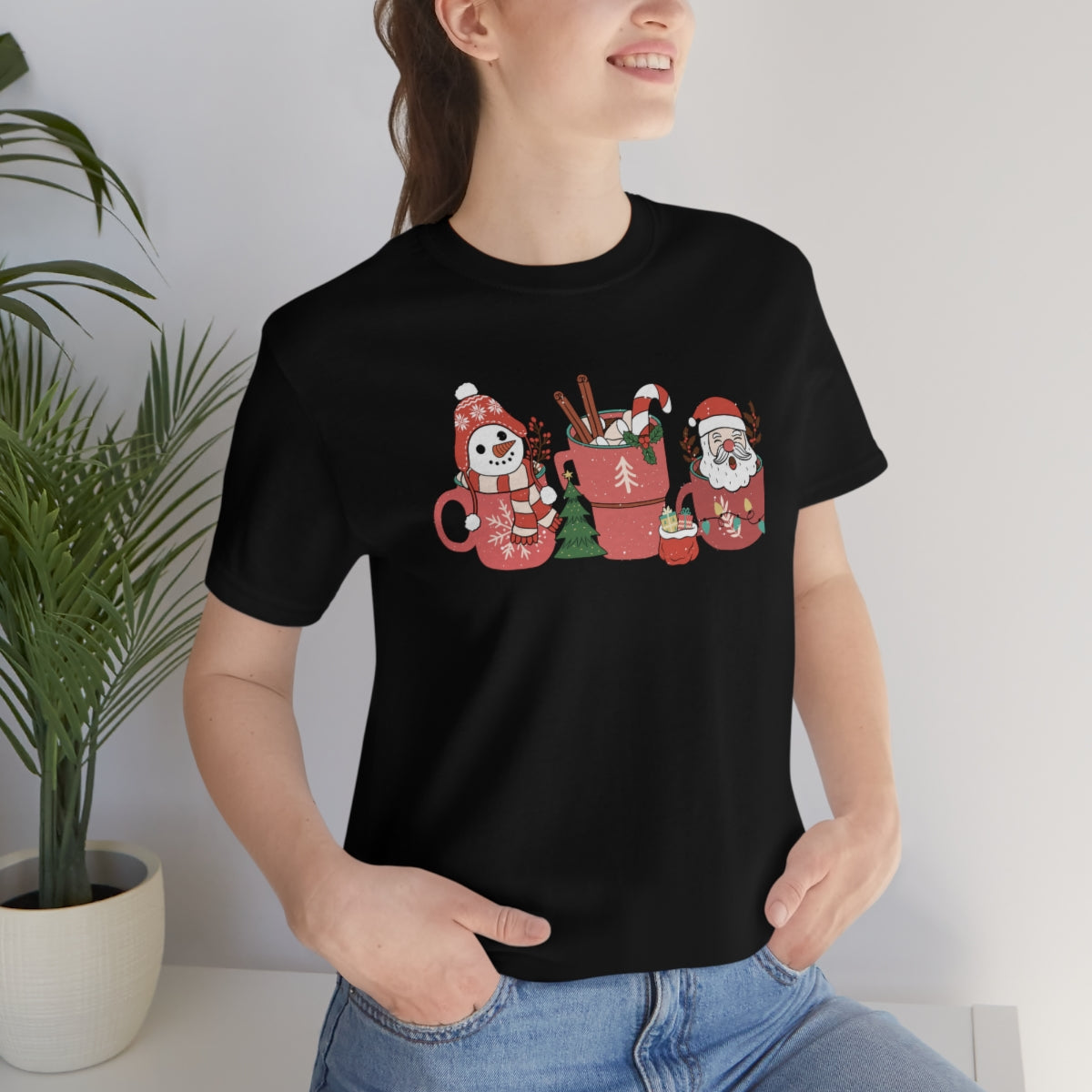 Merry Christmas Coffee Tshirt on Unisex Jersey Short Sleeve Tee