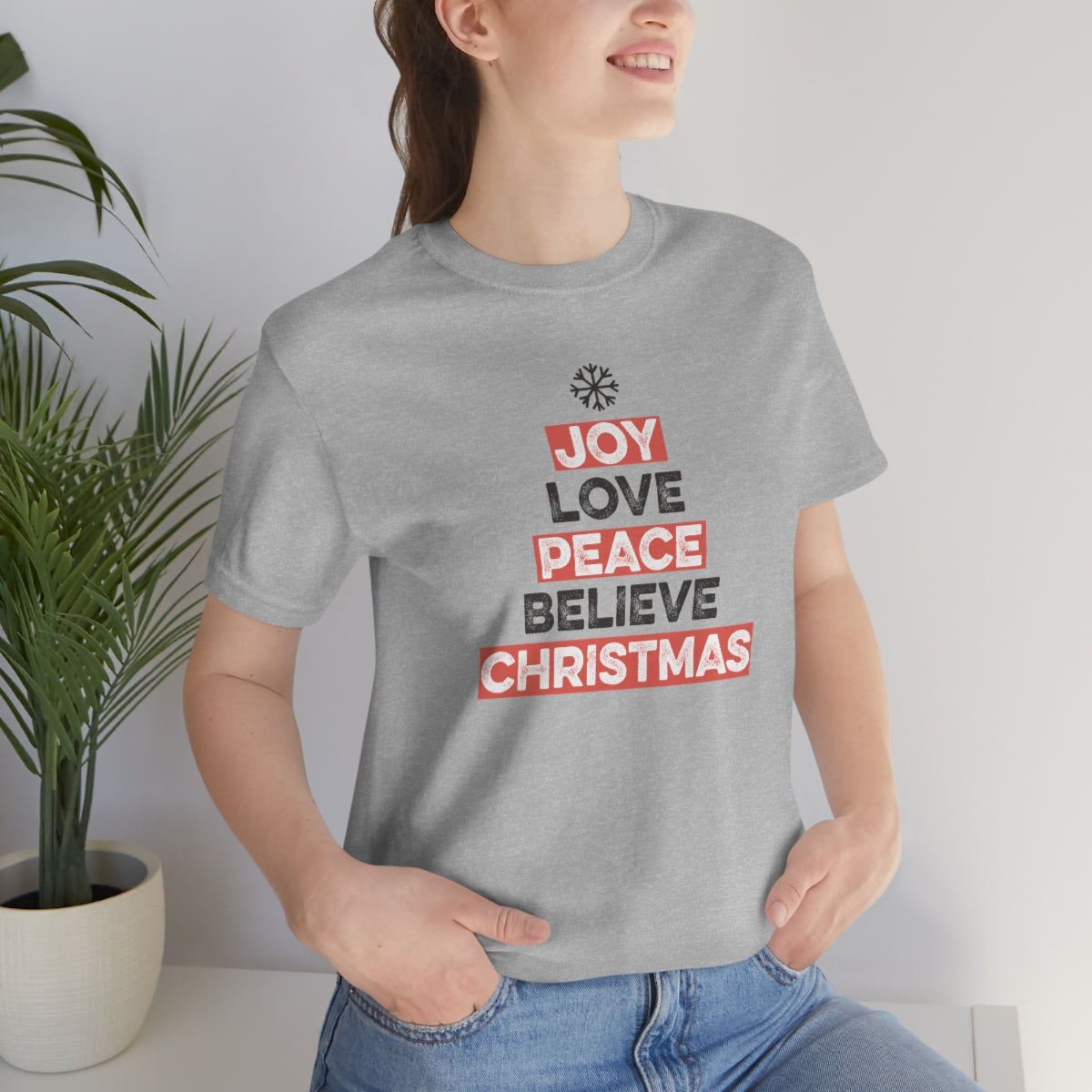 Joy Peace Believe Christmas Xmas Holiday Tshirt