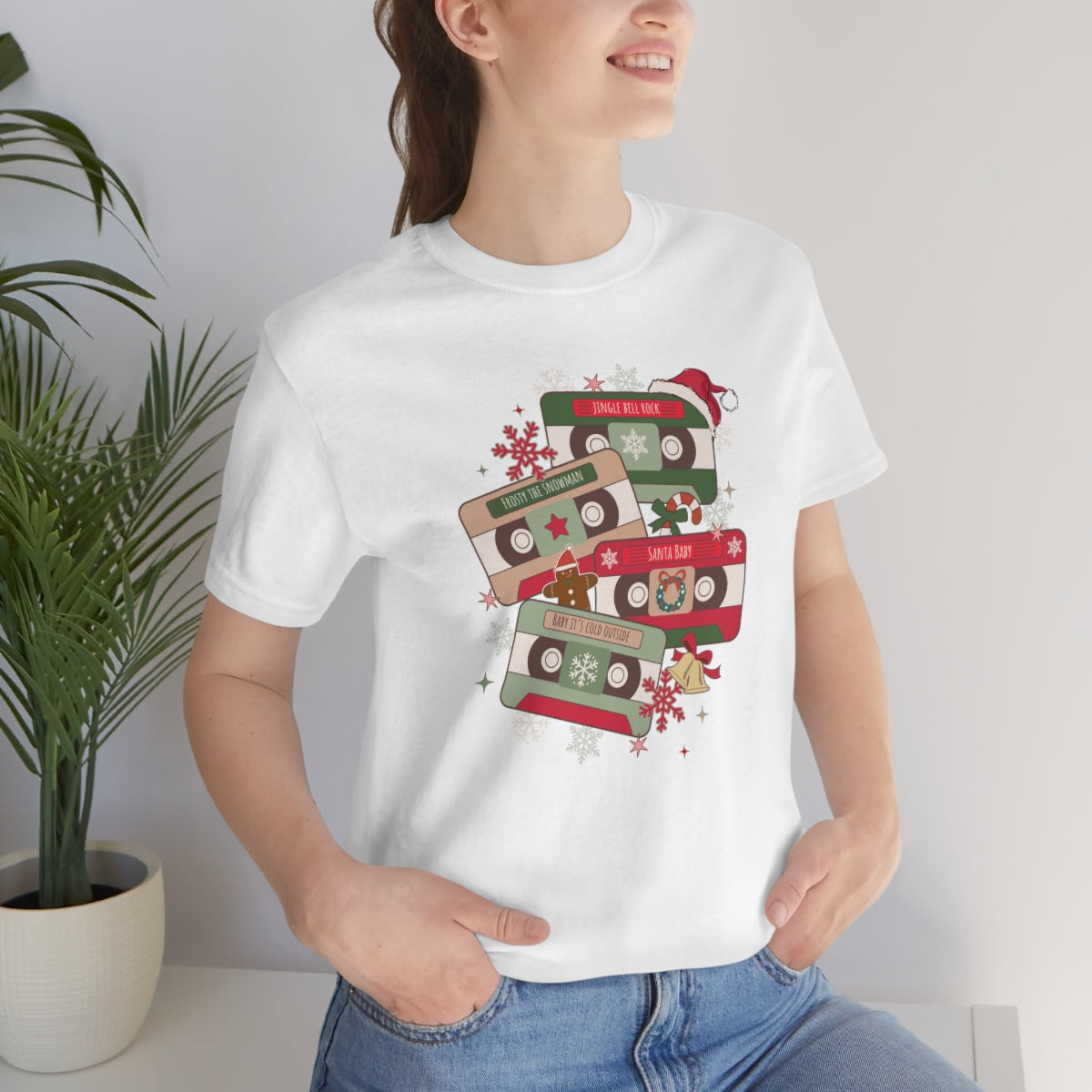 Retro Christmas Music Cassette Tape Christmas Tshirt