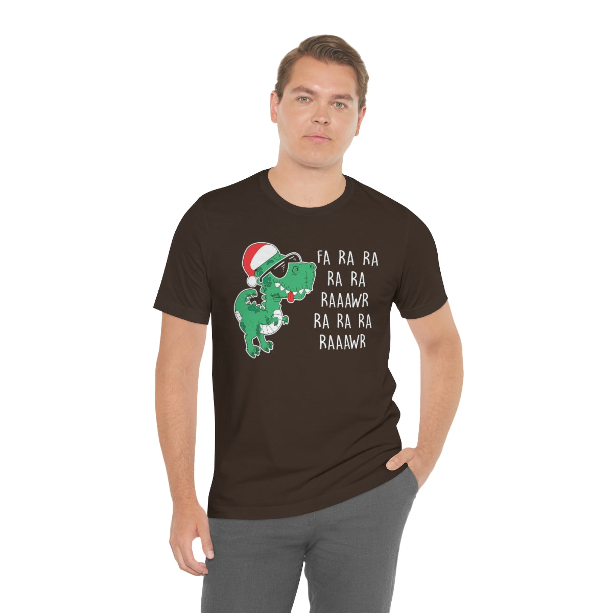 Fa Ra Ra Ra Ra Rawr Cute Dino Christmas Funny Tshirt