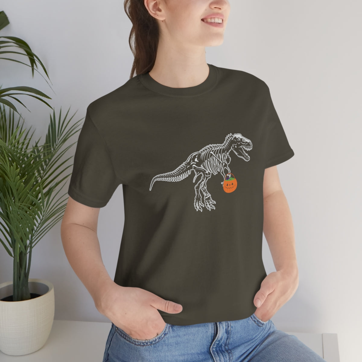 T-Rex and Pumpkin Halloween Trick or Treat T-Shirt