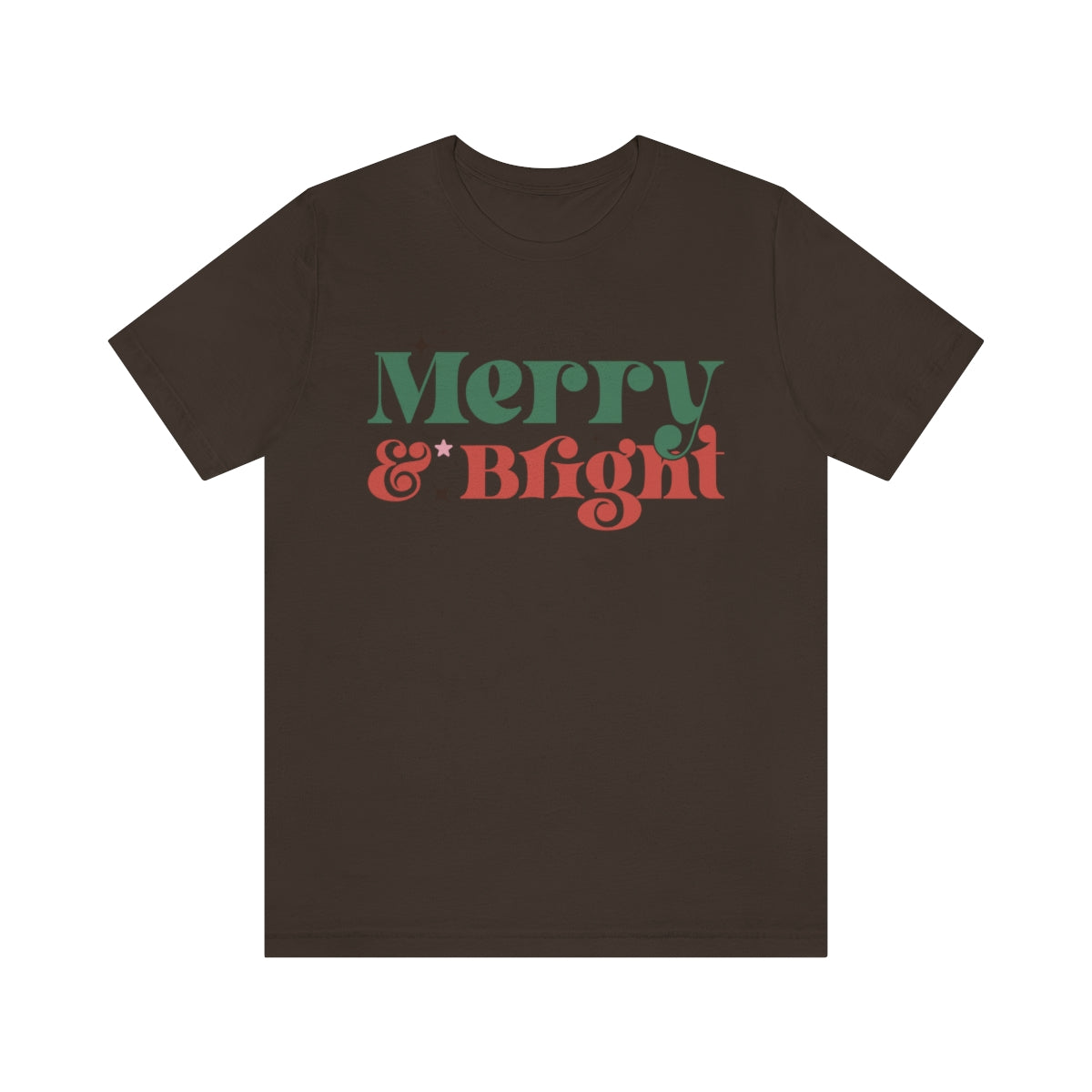 Retro Merry & Bright Vintage Style Christmas Xmas Holiday Tshirt