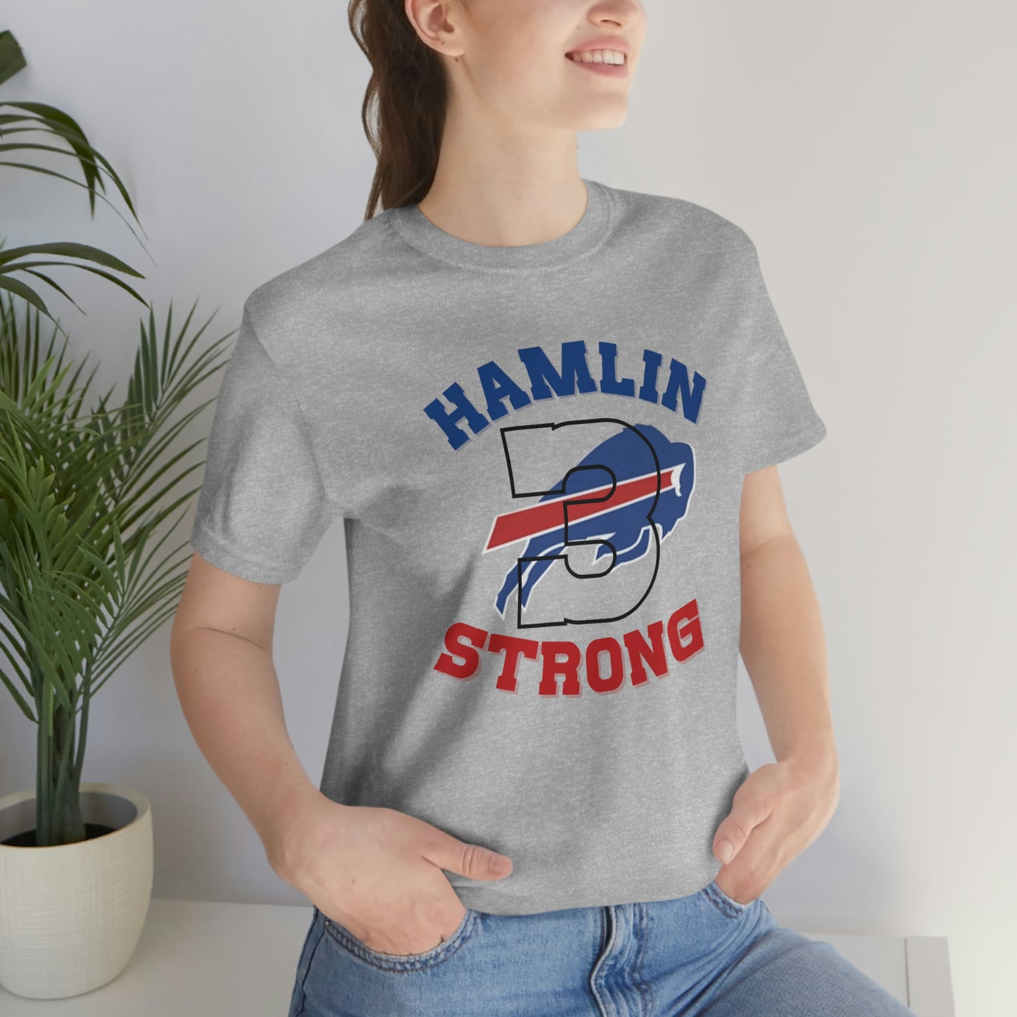 #3 Hamlin Strong Damar Hamlin Buffalo Bills Logo Hamlin Supporter Unisex Jersey Short Sleeve Tee