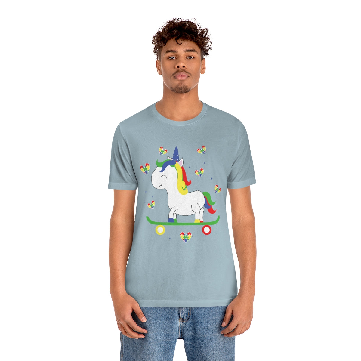 Cute Skateboarding Unicorn Autism Awareness Tshirt