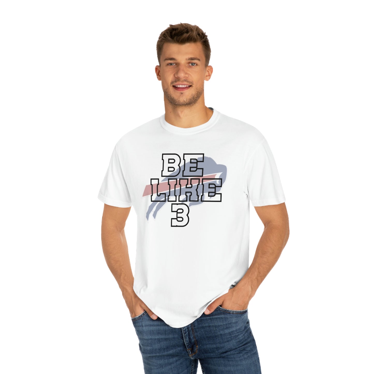 Be Like #3 Black Outline Damar Hamlin Support Buffalo Bills Logo Unisex Garment-Dyed T-shirt