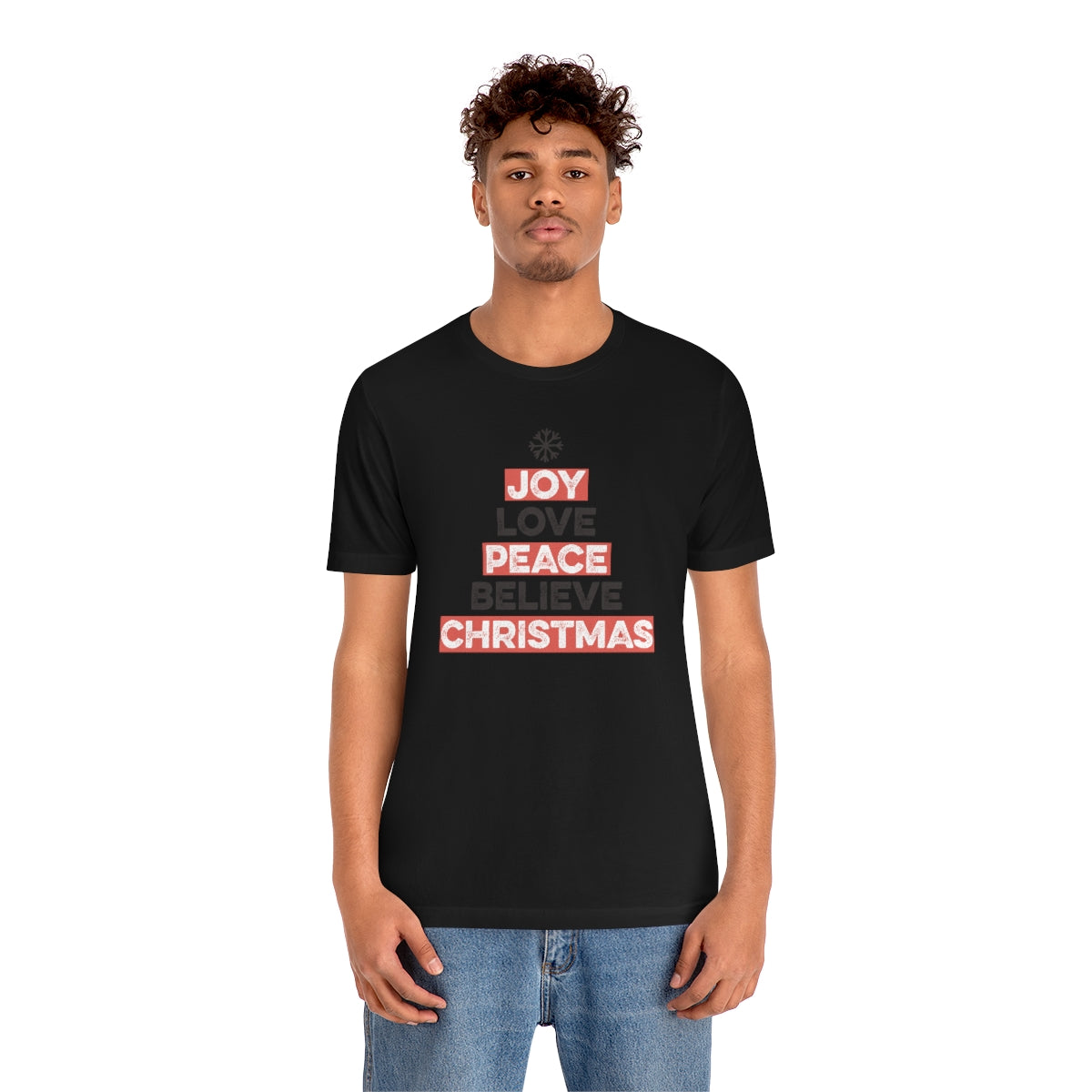 Joy Peace Believe Christmas Xmas Holiday Tshirt