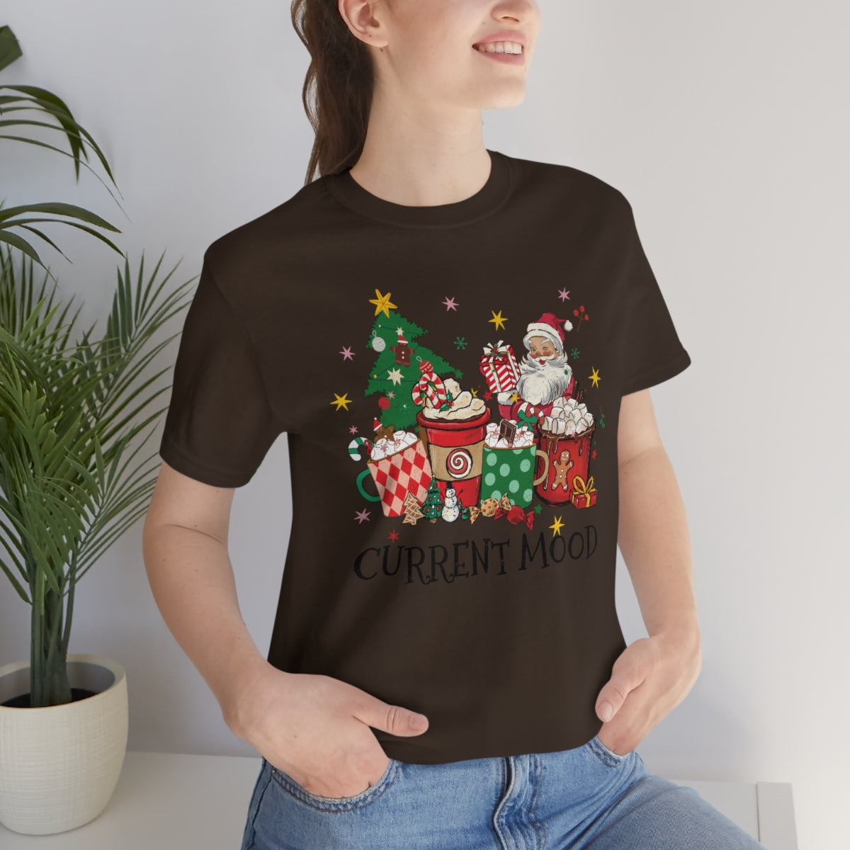 Current Mood Retro Christmas Santa Tshirt