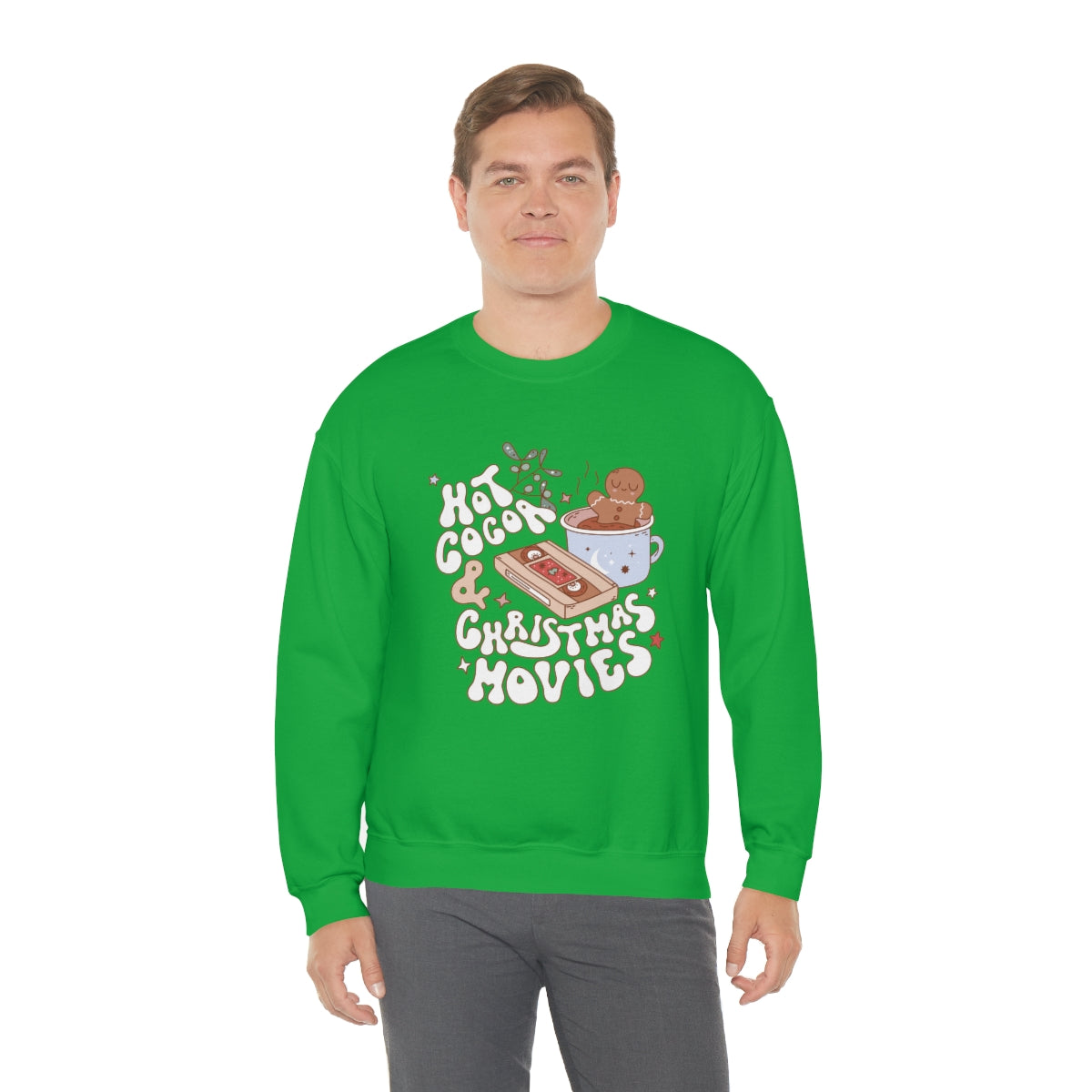 Hot Cocoa & Christmas Movies Retro Style Sweatshirt