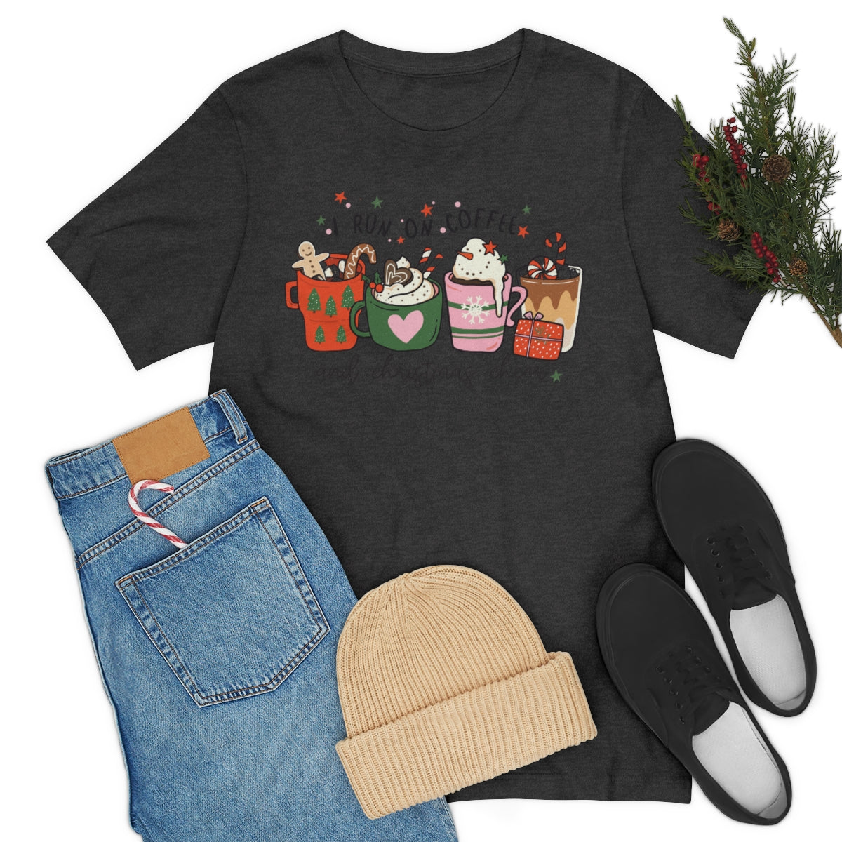 I Run On Coffee & Christmas Cheer Tshirt