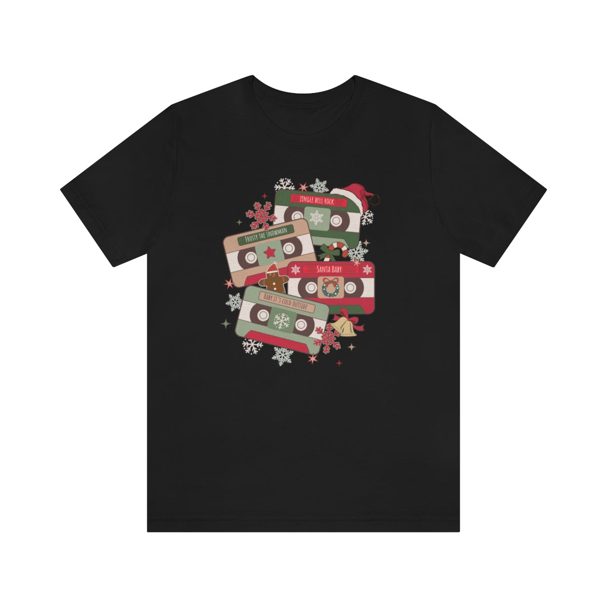 Retro Christmas Music Cassette Tape Christmas Tshirt