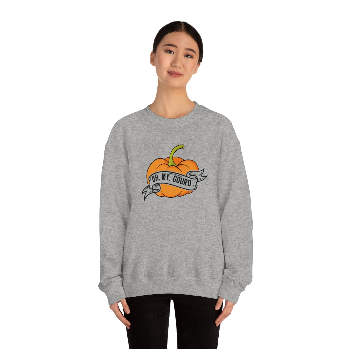 Oh My Gourd! Thanksgiving Pumpkin Sweatshirt Design on Unisex Heavy Blend™ Crewneck Sweatshirt