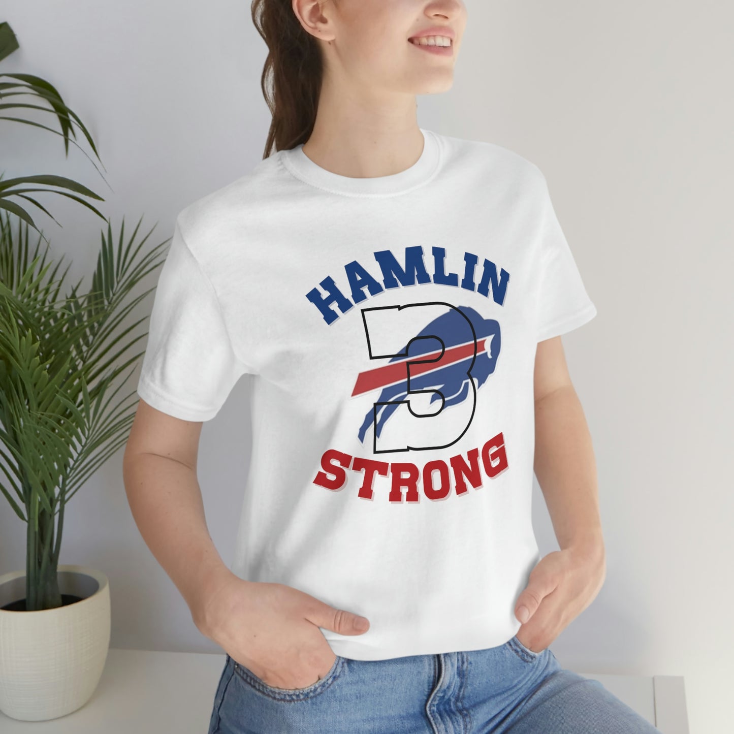 #3 Hamlin Strong Damar Hamlin Buffalo Bills Logo Hamlin Supporter Unisex Jersey Short Sleeve Tee