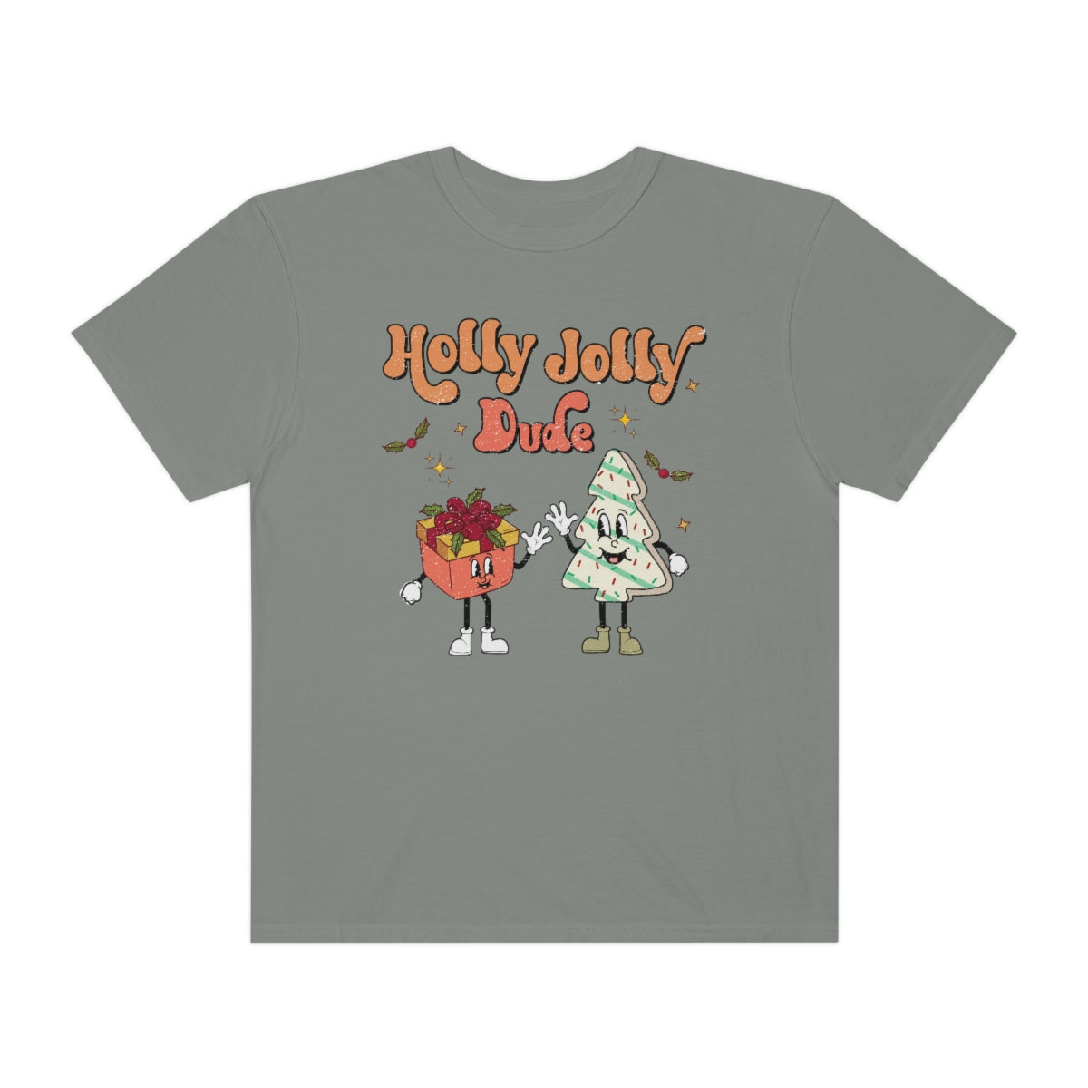 Holly Jolly Dude Retro Christmas Tshirt