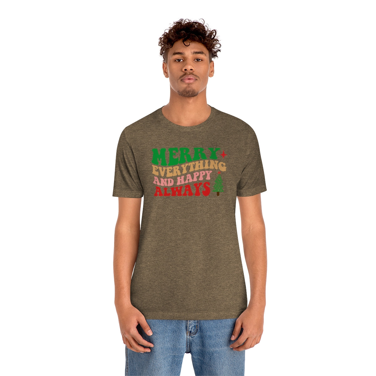 Merry Everything Retro Lettering Christmas Tshirt