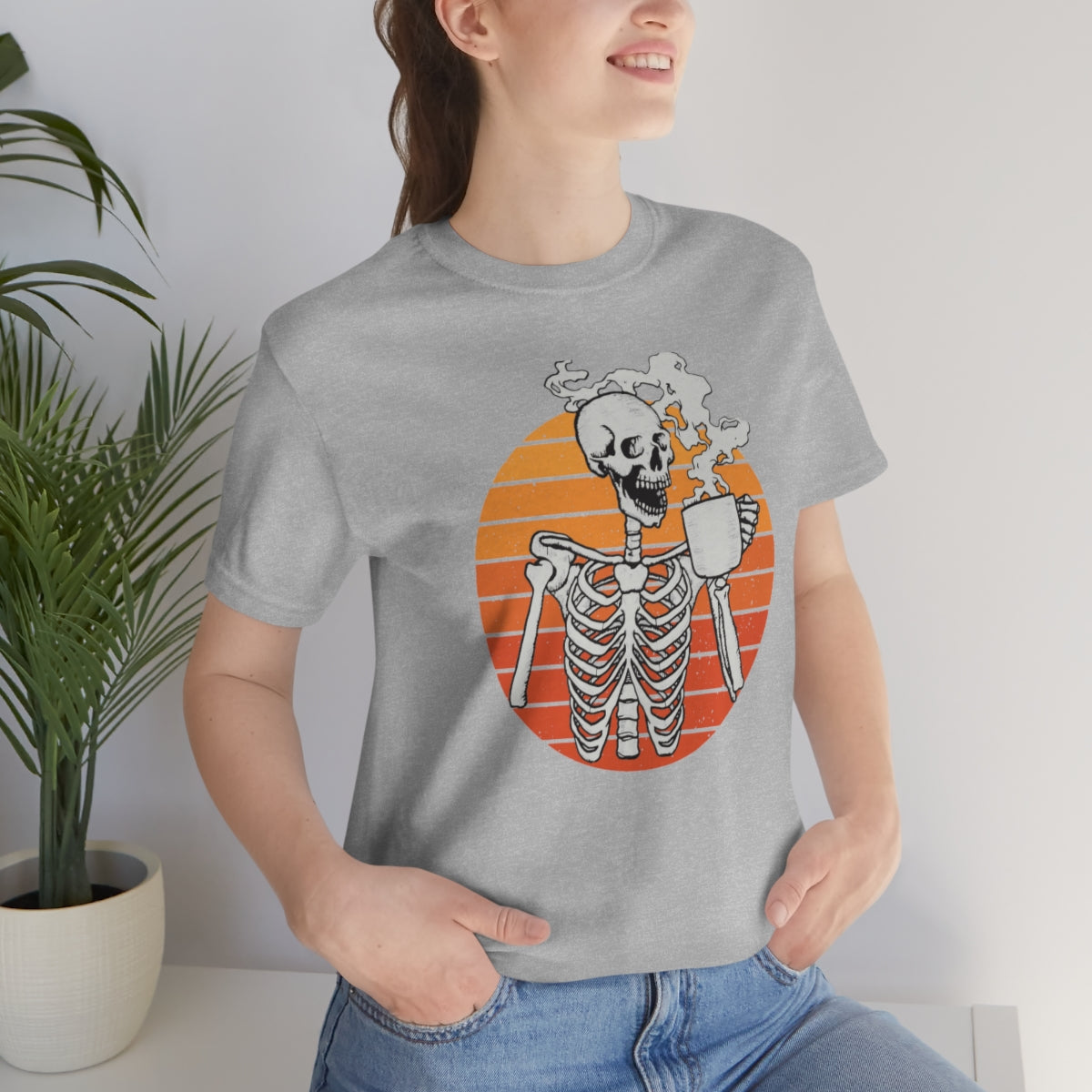 Dead Inside but Caffeinated Skeleton Halloween TShirt