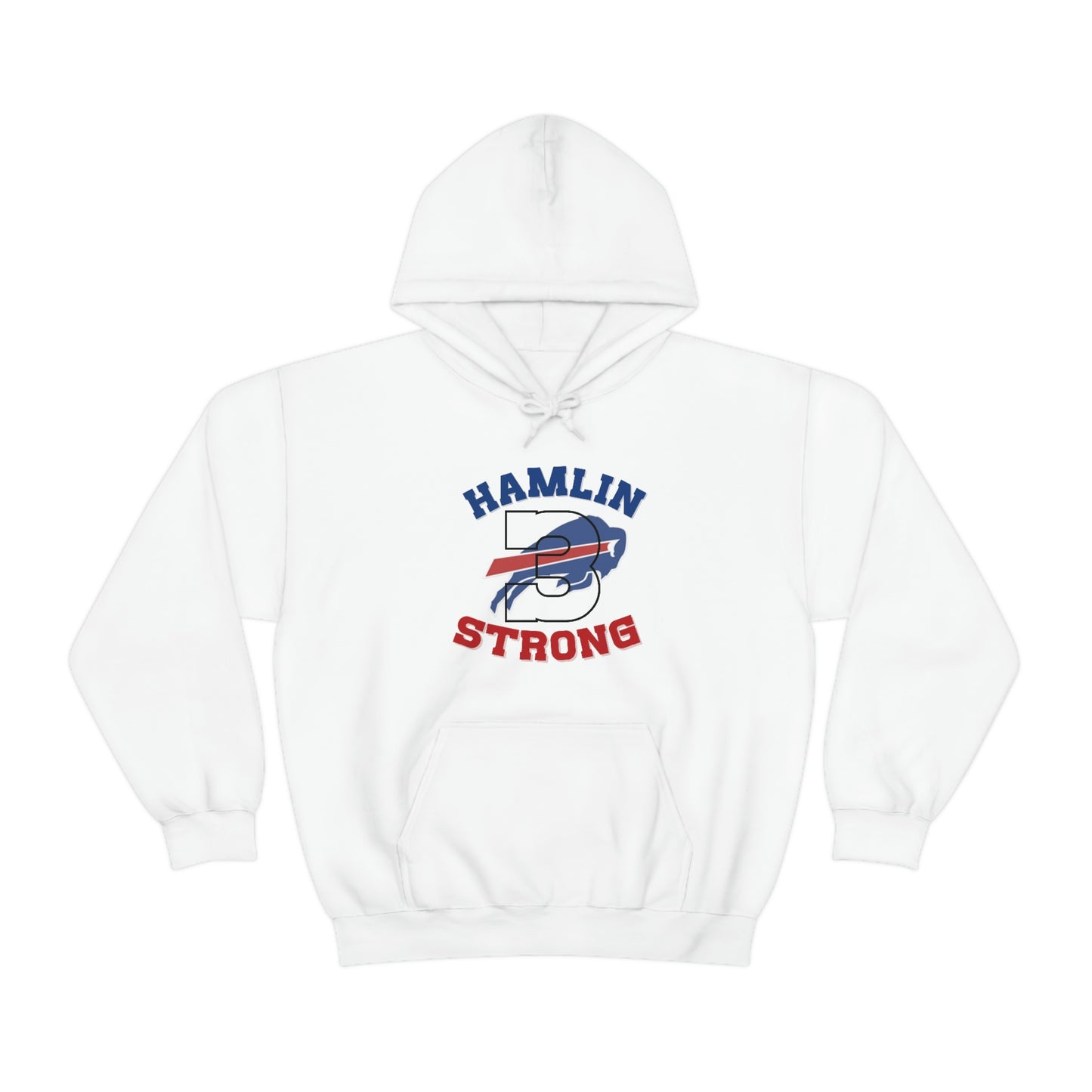 Hamlin Strong #3 Damar Hamlin Support Buffalo Bills Logo Hooded Sweatshirt