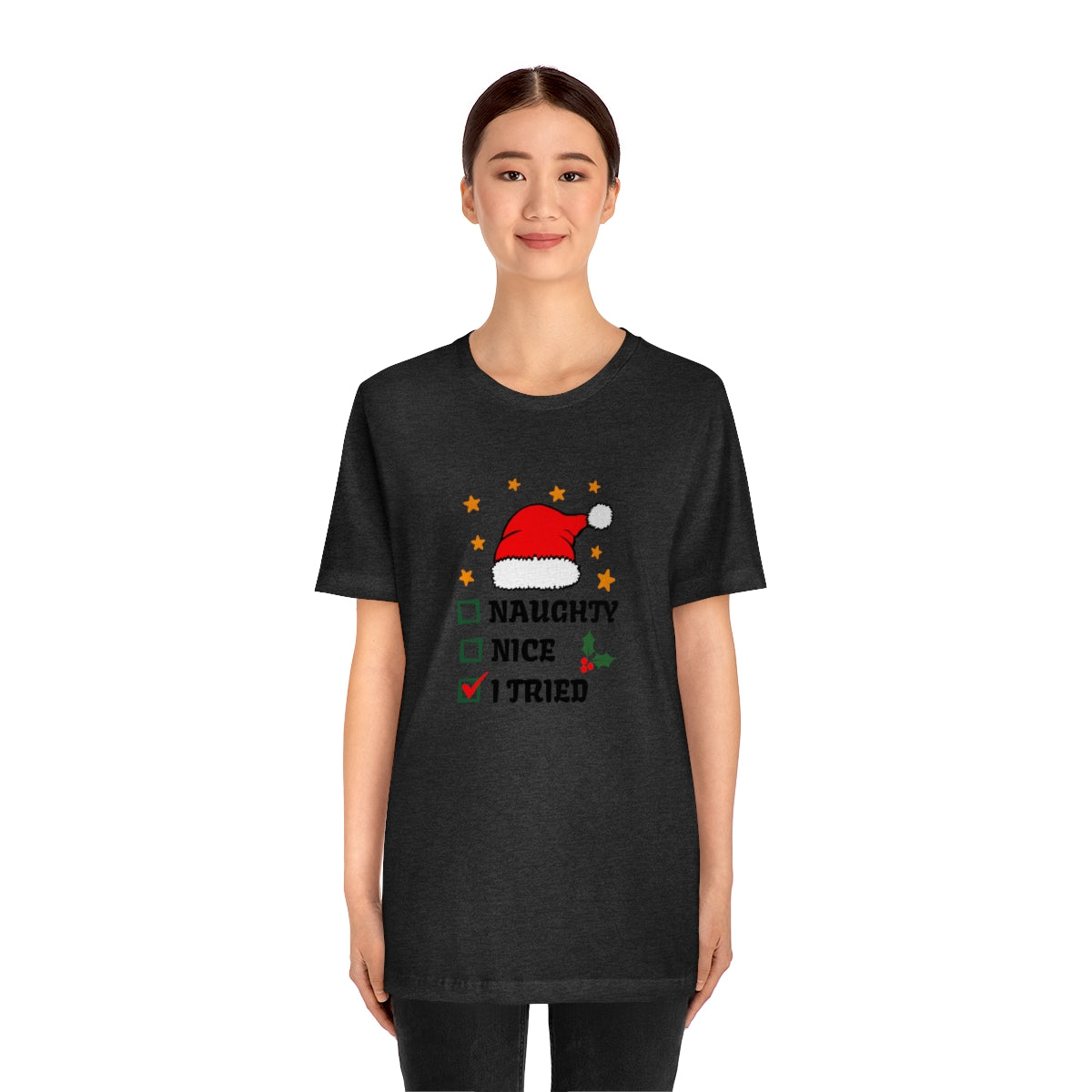 Naughty Nice I Tried Christmas Tshirt