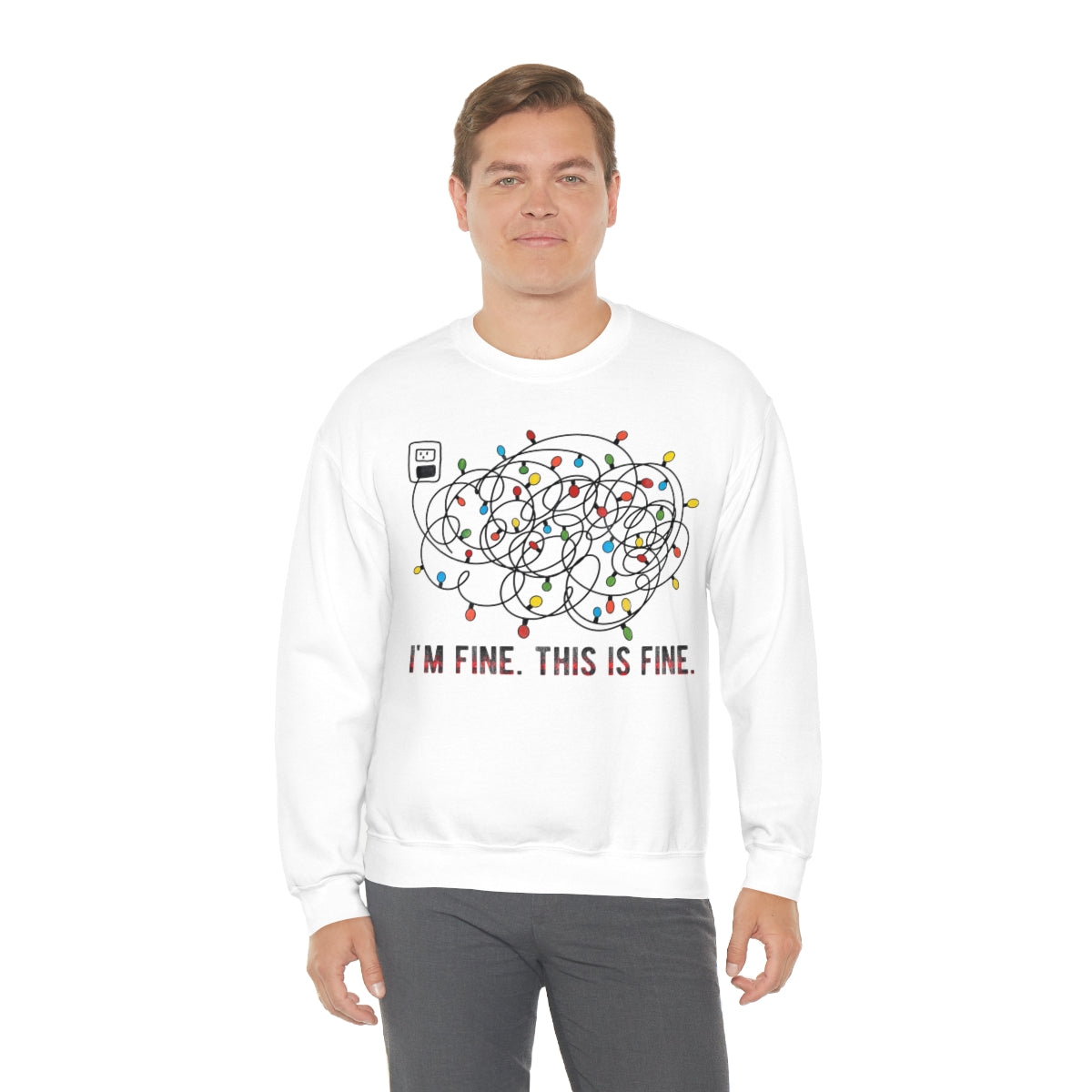 It's Fine, This is Fine Christmas Lights Sweatshirt