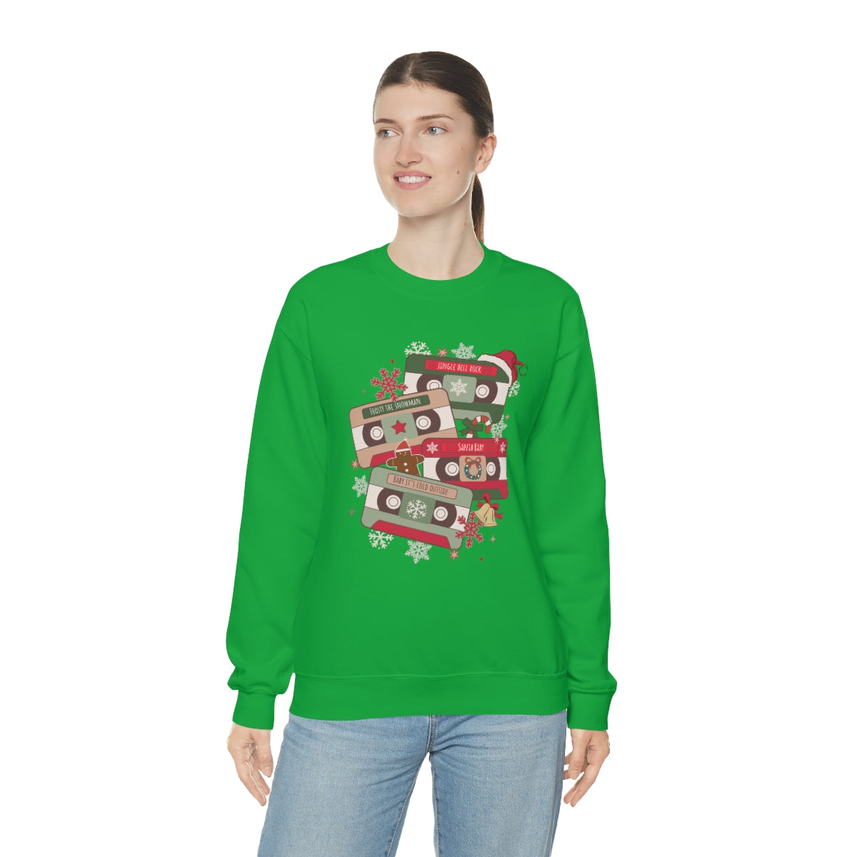 Retro Cassette Christmas Music Sweatshirt