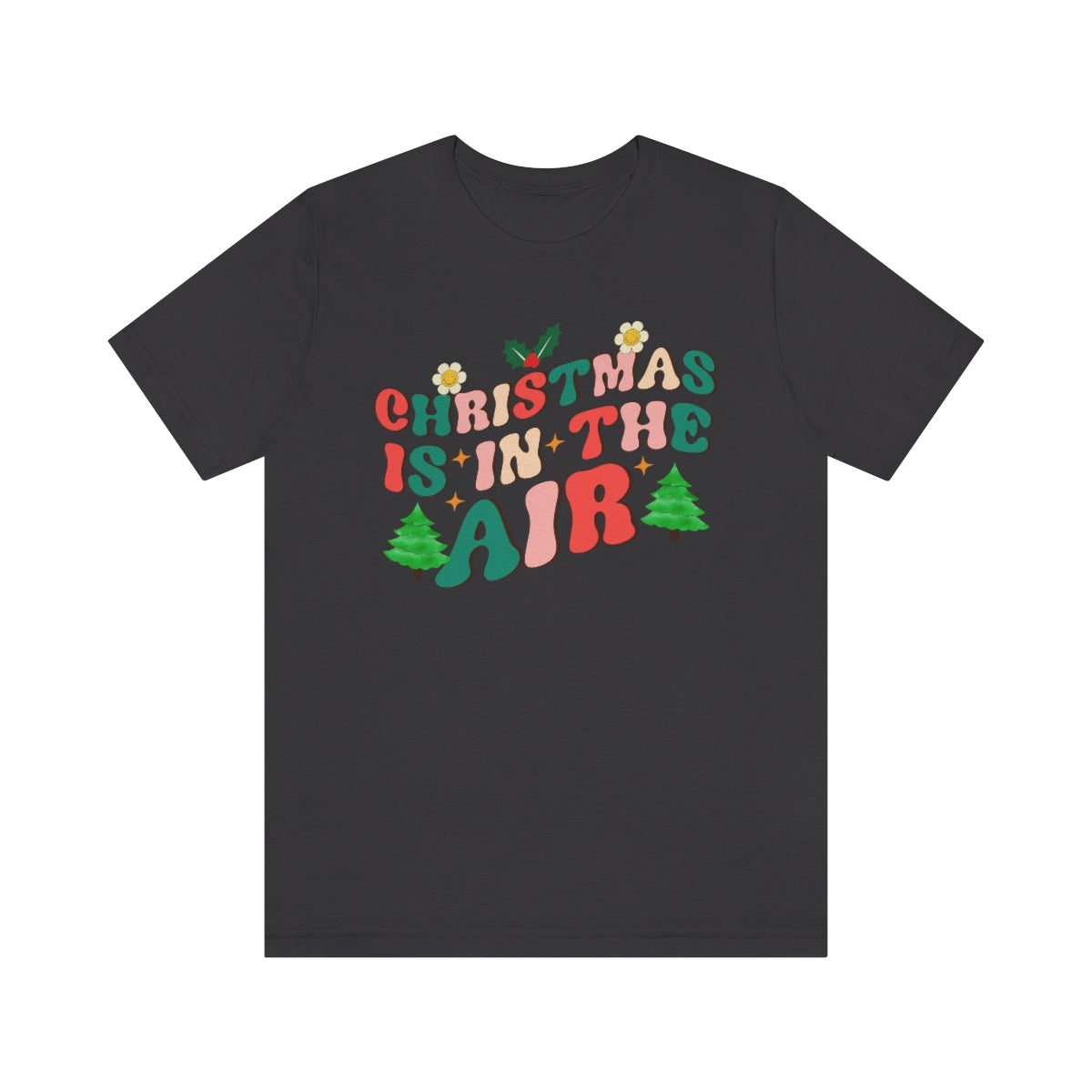 Retro Christmas is in the Air Cute Xmas Trees Holiday Tshirt