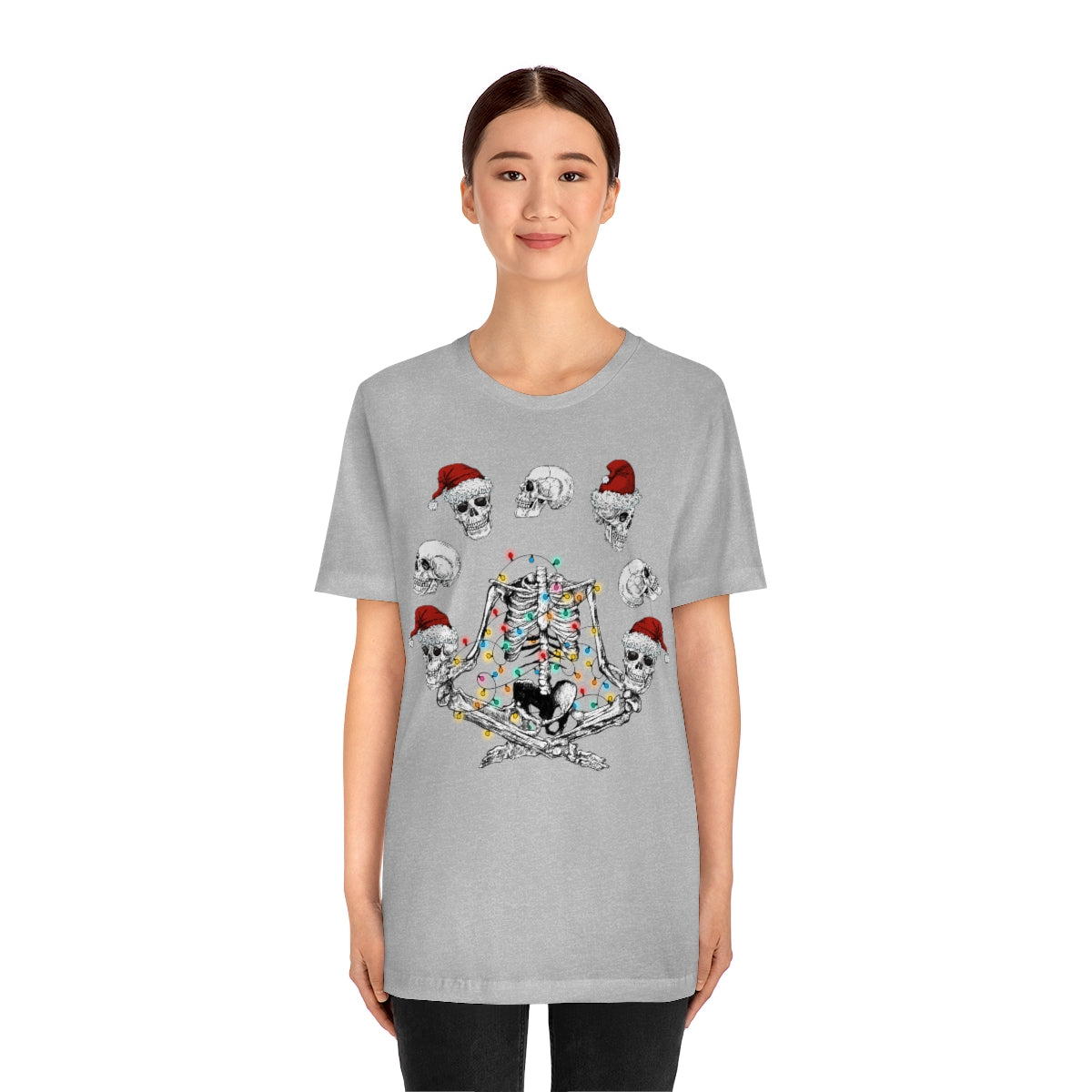 Yoga Skeleton Juggling Heads Christmas Tshirt