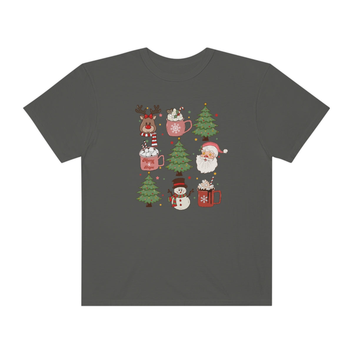 Cute Snowman Reindeer Santa Christmas Tree Xmas Holiday Tshirt