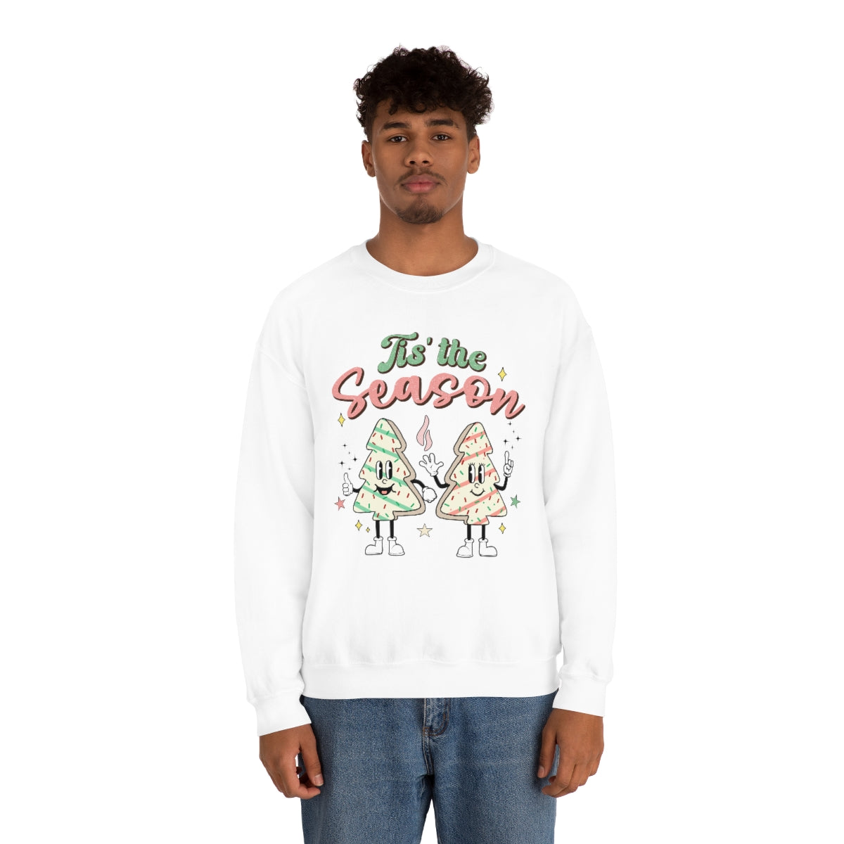 Tis the Season Cute Retro Vintage Tree & Treat Christmas Sweatshirt