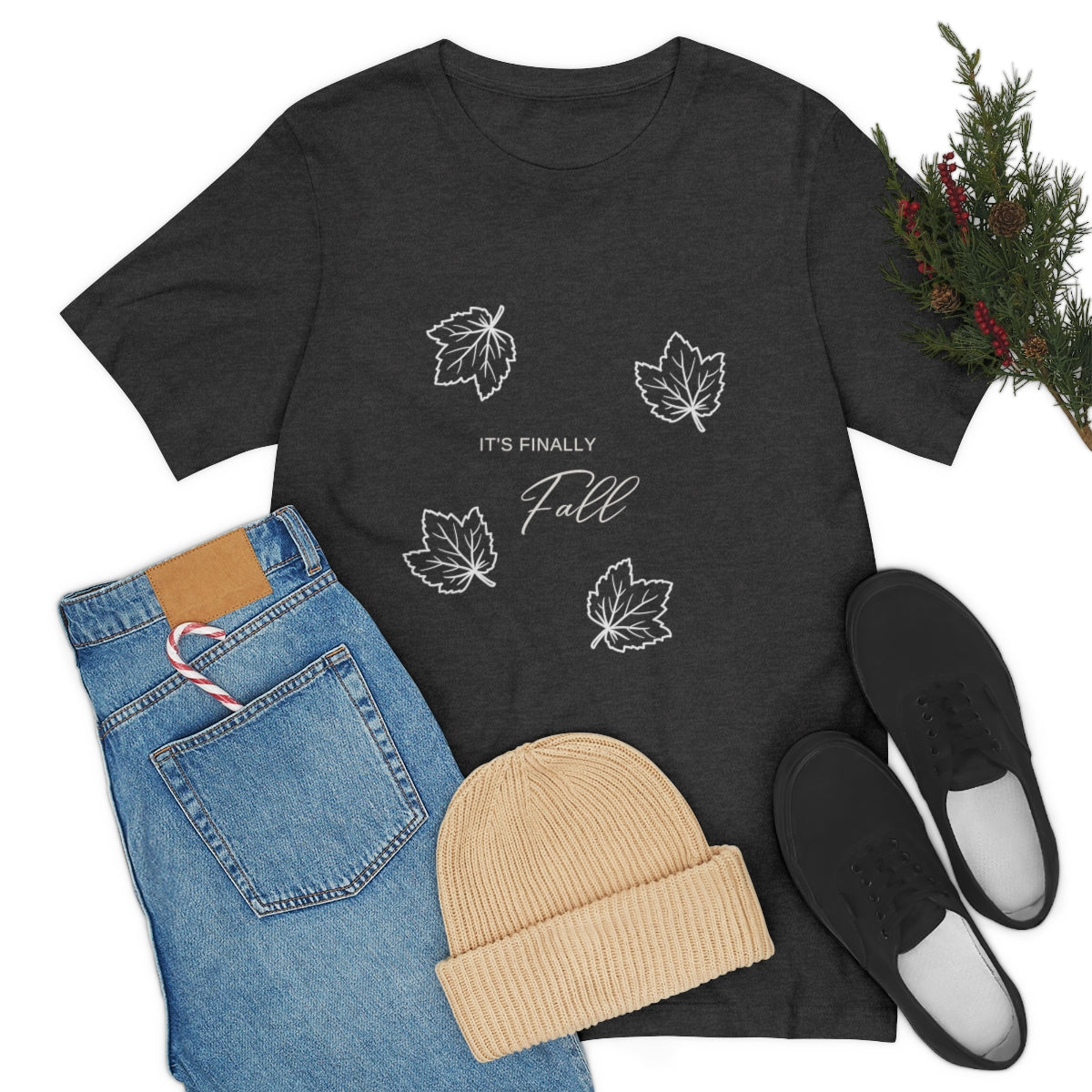 Finally Fall Design on Unisex Jersey Short Sleeve Tee