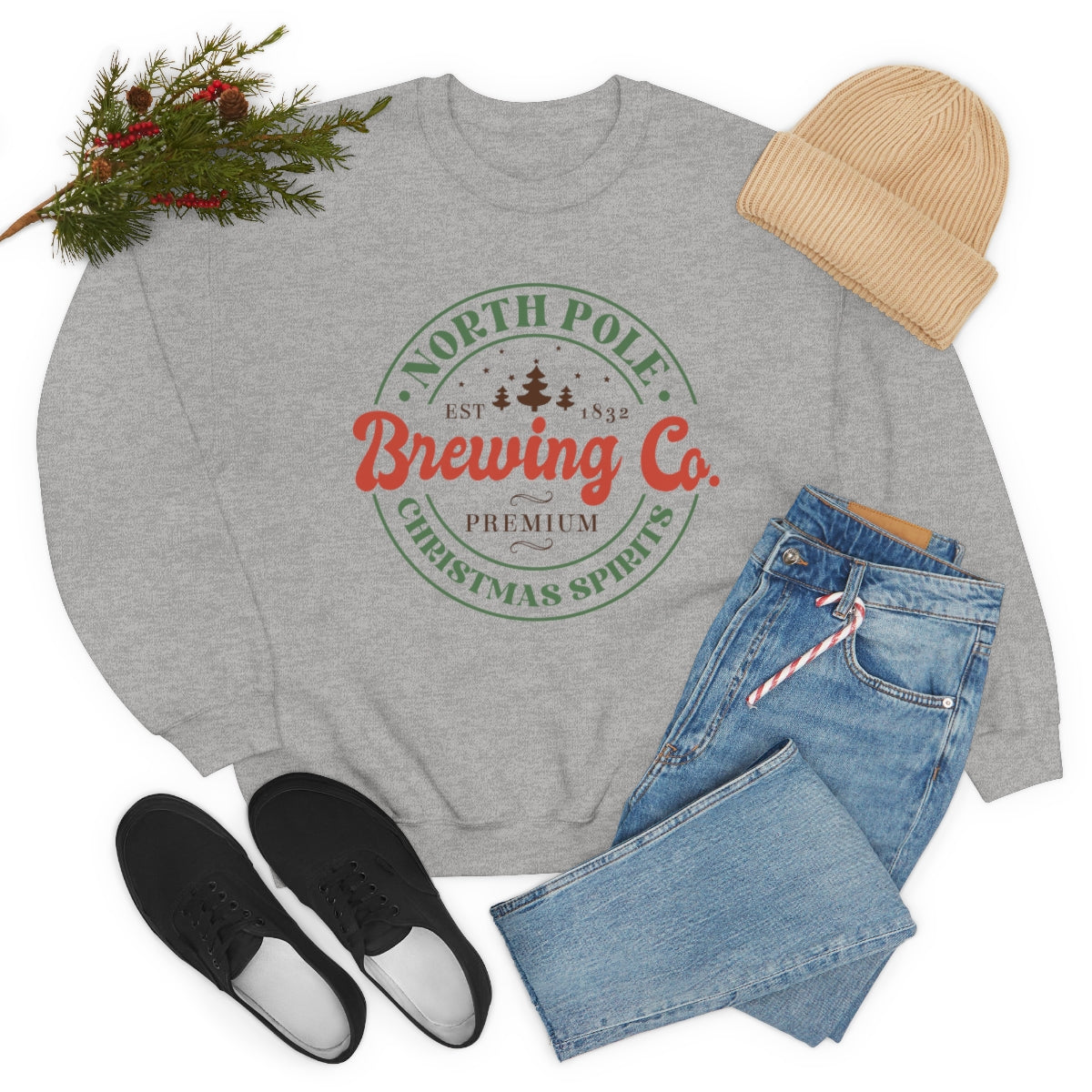 North Pole Brewing Company Christmas Spirits Retro Sweatshirt