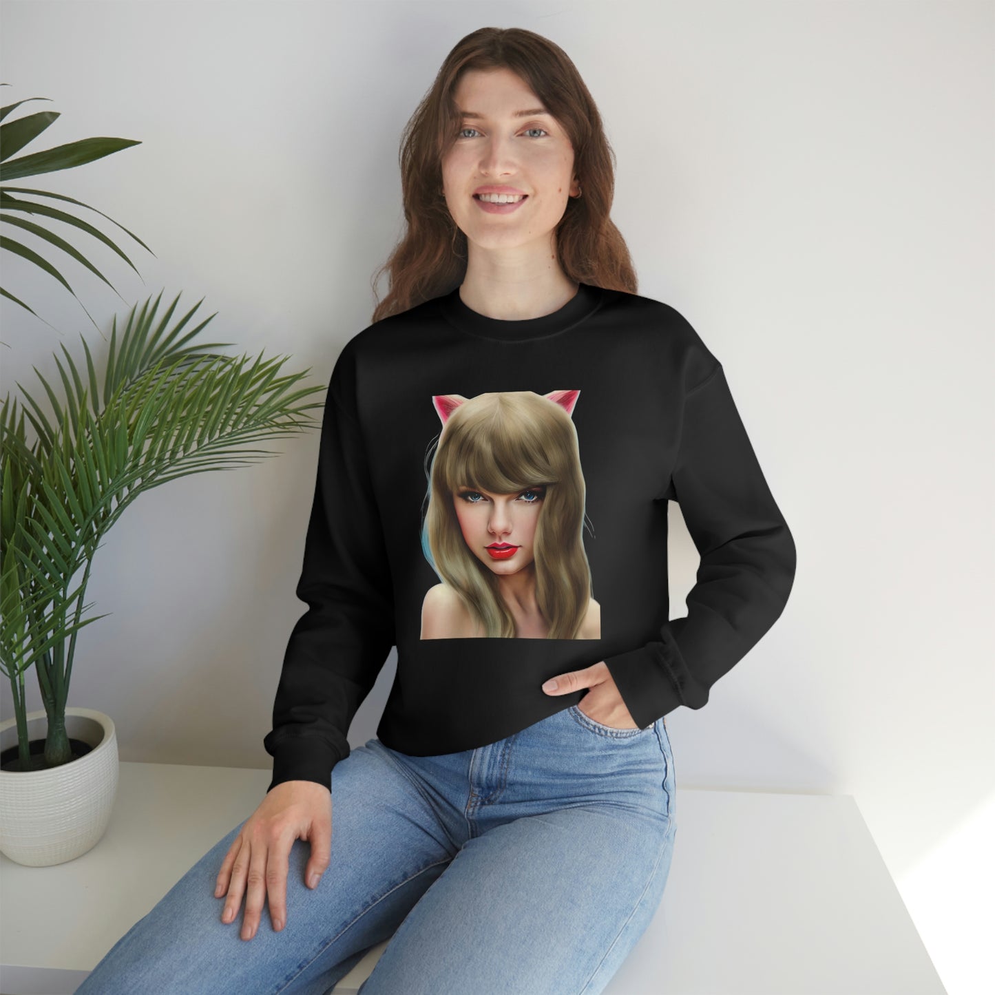 Taylor Swift Cat Ears T Swift Taylor Swift Merch Fan Swifty Gift Crewneck Sweatshirt