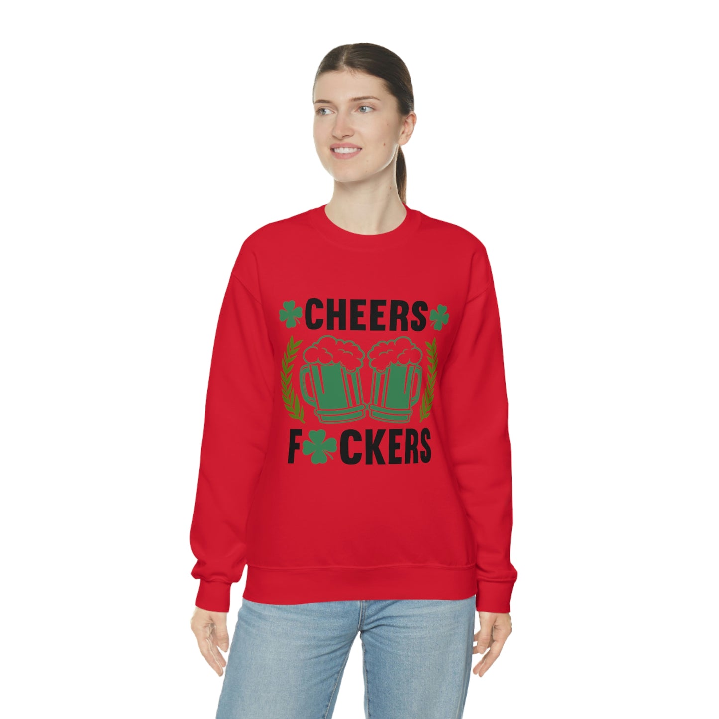 Cheers Fuckers Funny St. Patrick's Day Crewneck Sweatshirt