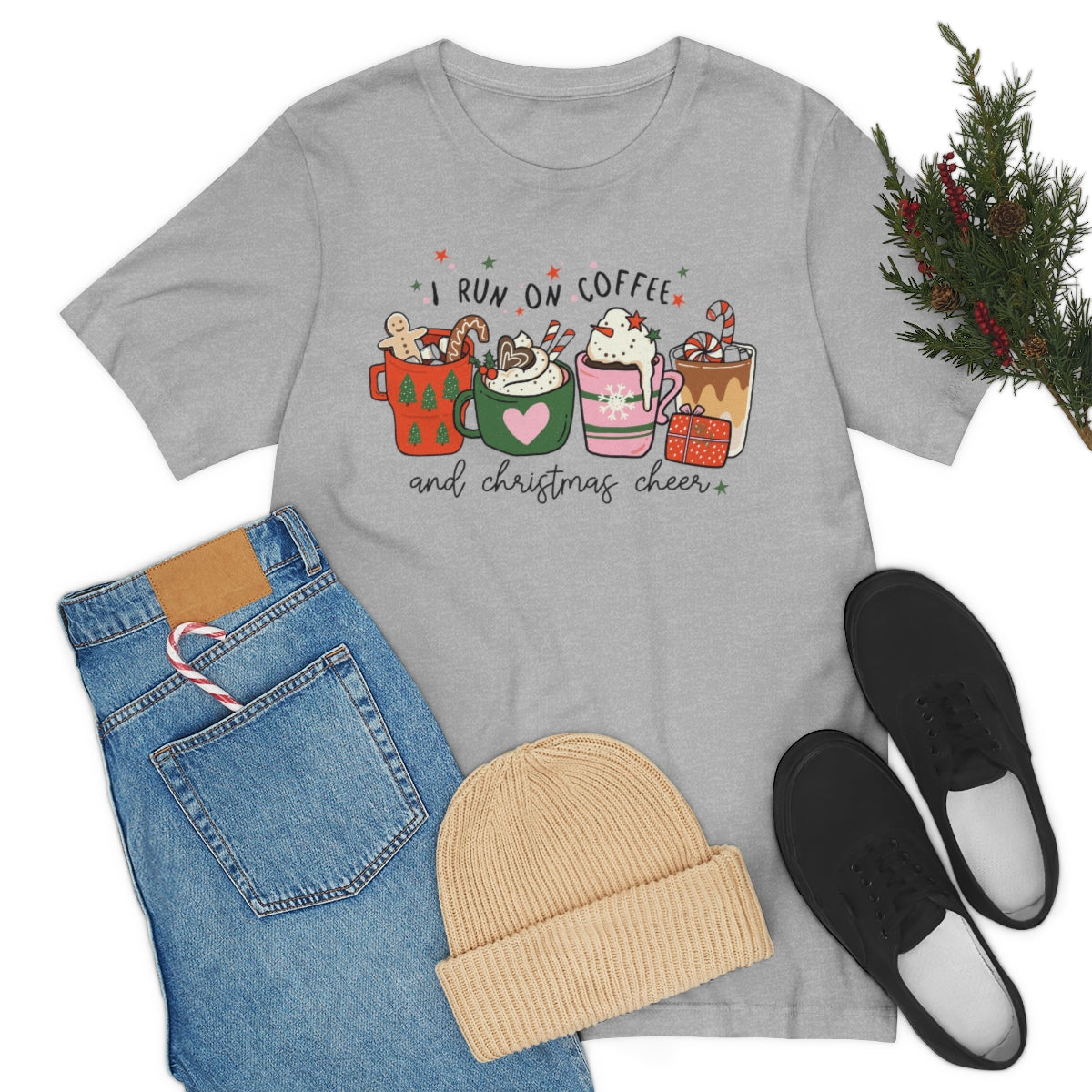 I Run On Coffee & Christmas Cheer Tshirt