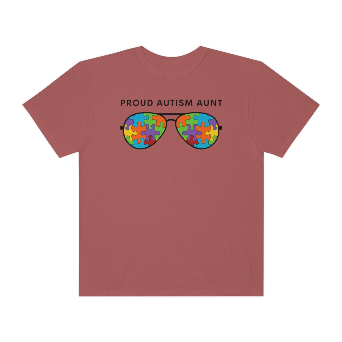 Proud Autism Aunt Sunglasses Puzzle Pieces Autism Awareness Tshirt