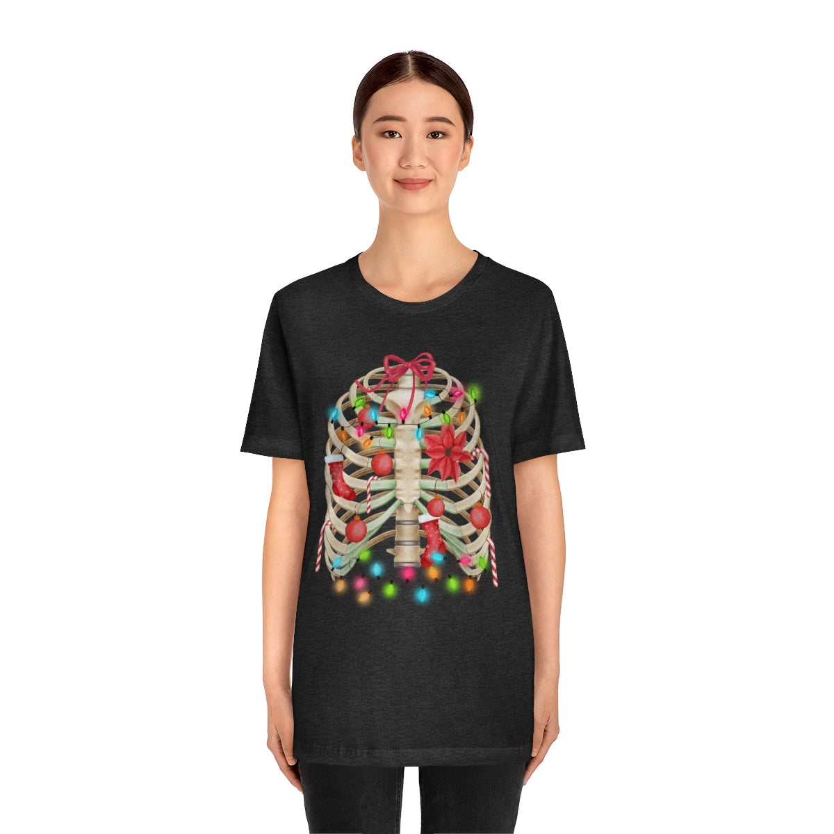 Skeleton Ribcage with Christmas Lights Tshirt