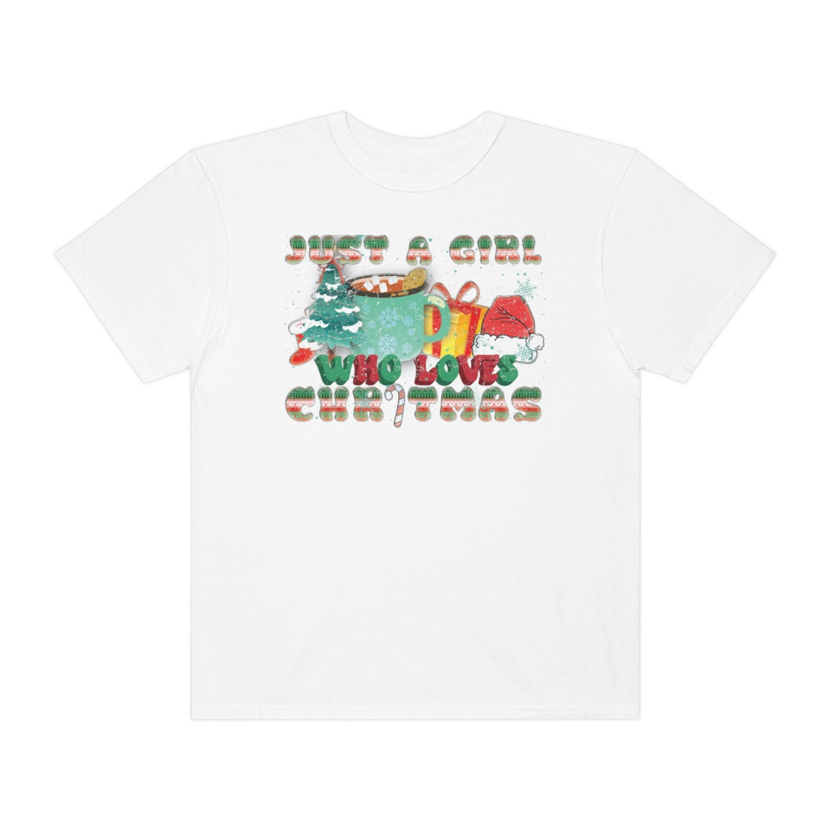 Just a Girl That Loves Christmas Retro Christmas Tshirt